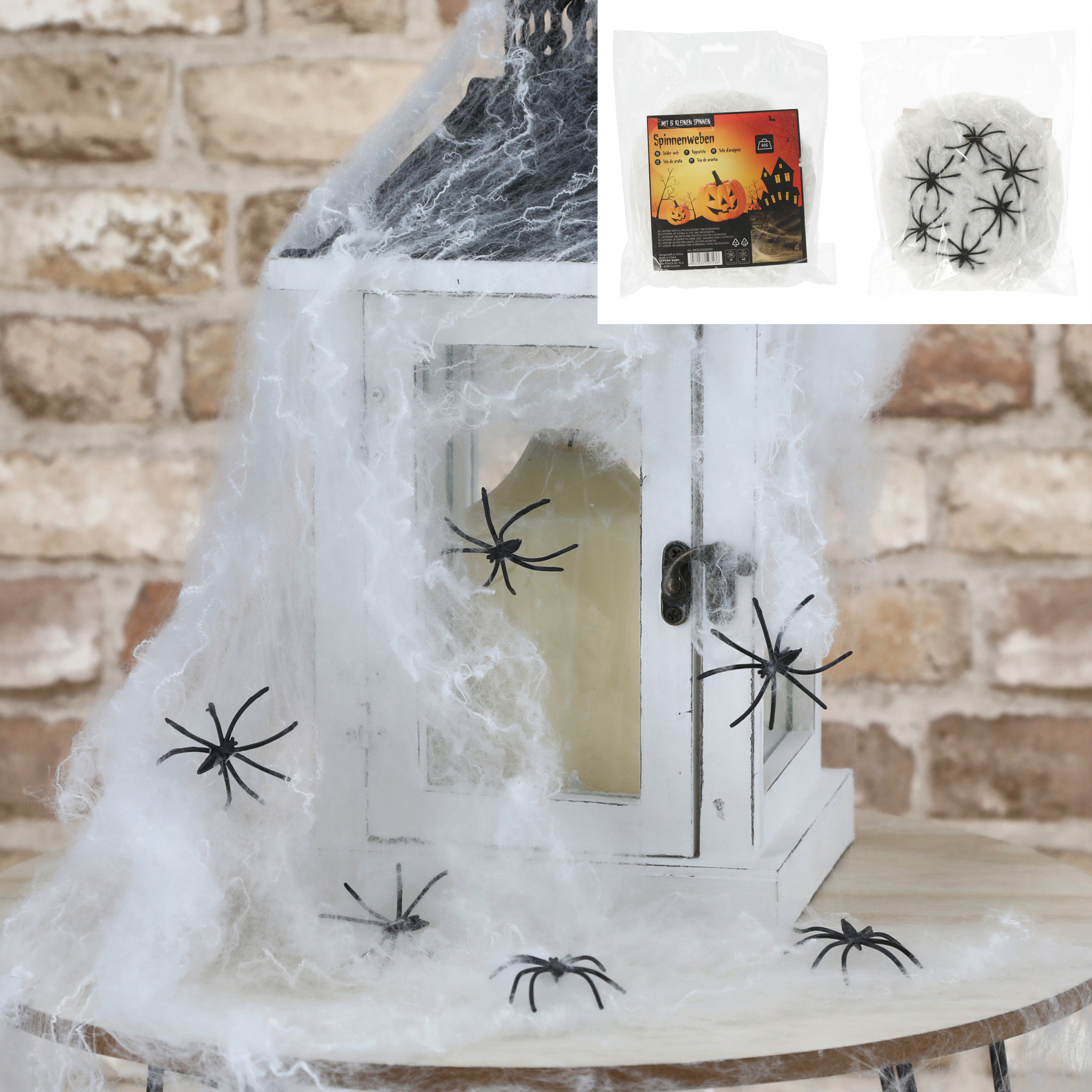 Toile d'araignée avec 6 araignées HALLOWEEN Toile d'araignée avec 6 araignées HALLOWEEN