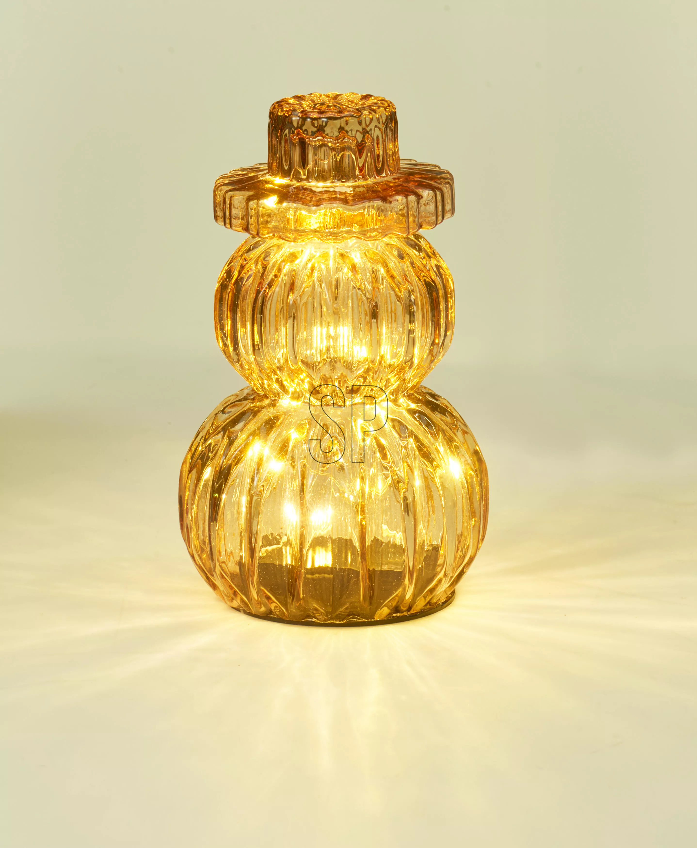 Glas Schneemann LED  CHRISTMAS