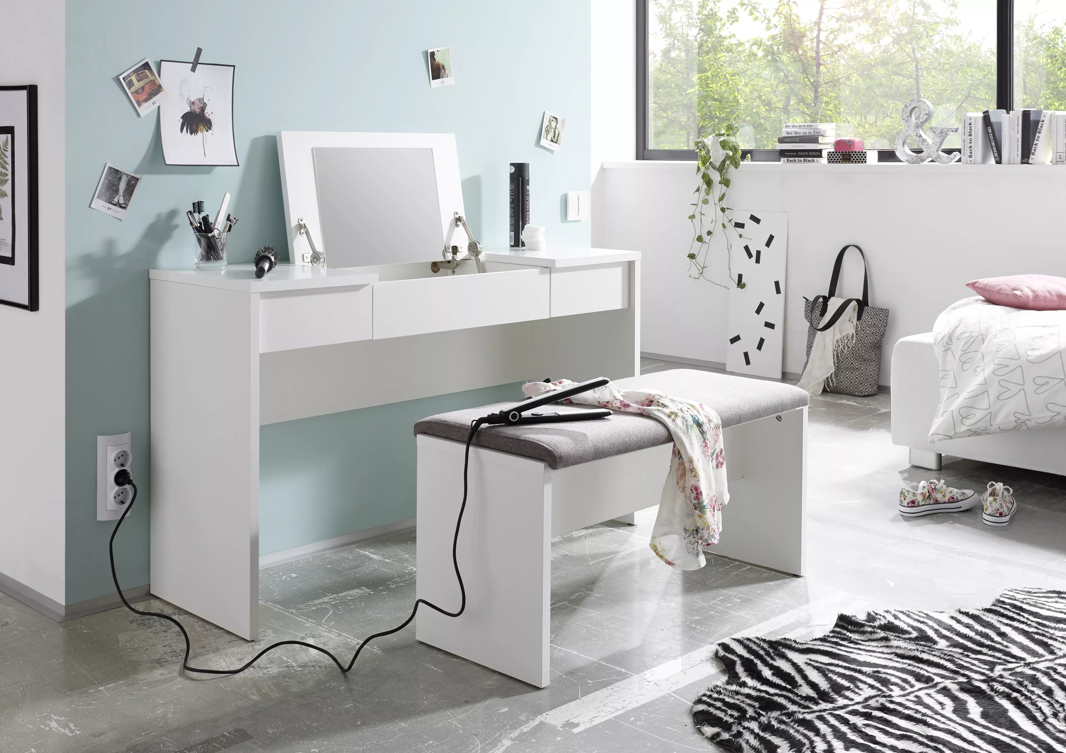 Coiffeuse avec banc BRISTOL