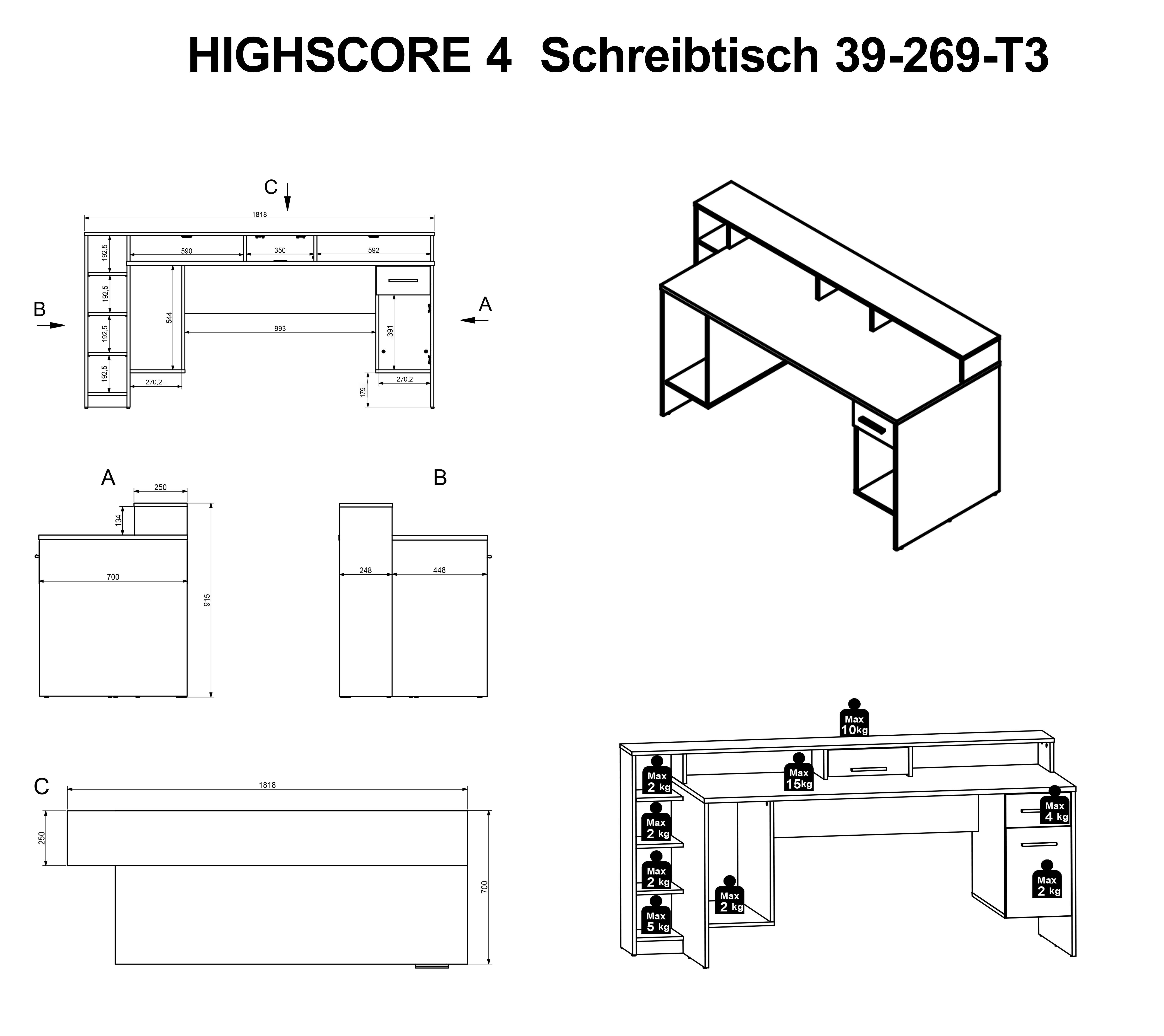Schreibtisch HIGHSCORE 4