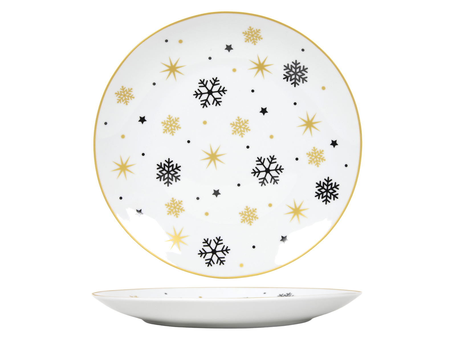 Assiette motif flocons de neige MERRY CHRISTMAS