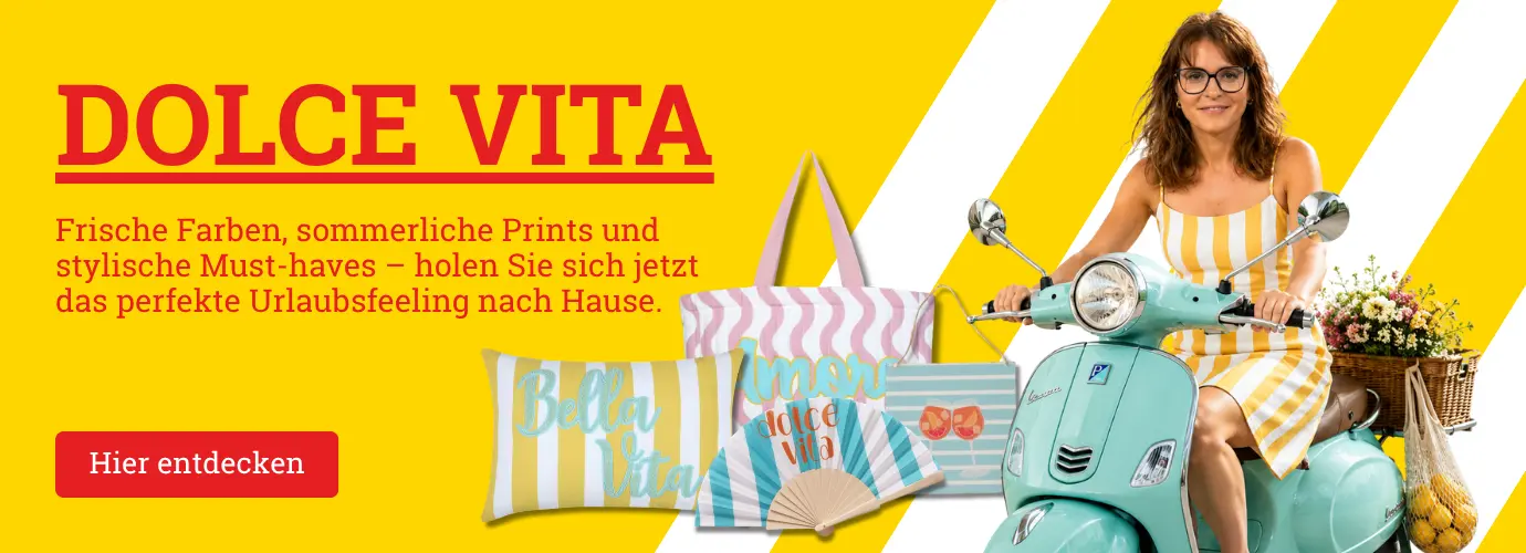 Dolce Vita - Frische Farben, sommerliche Prints und stylische Must-haves – holen Sie sich jetzt das perfekte Urlaubsfeeling nach Hause. 