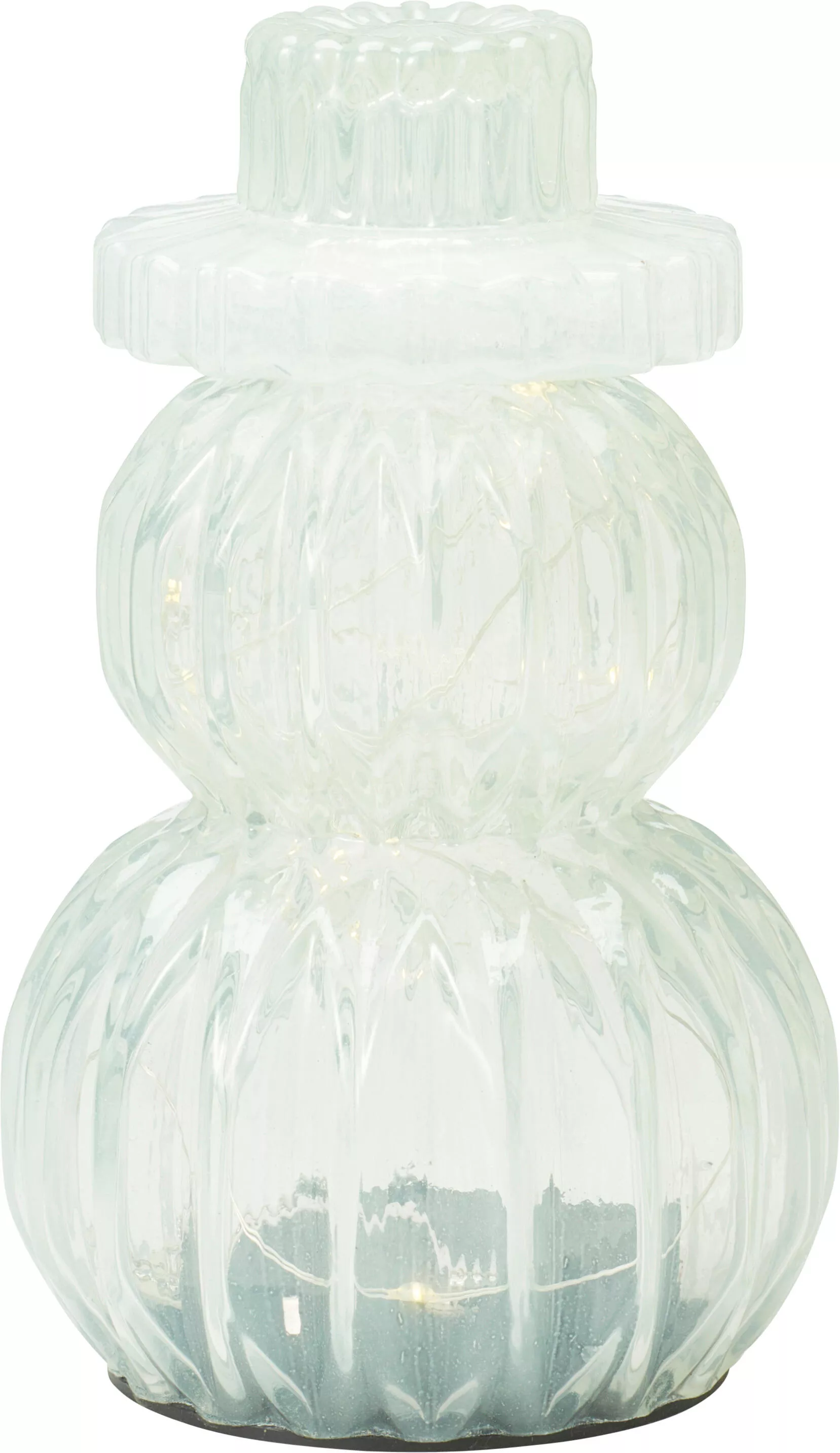 Glas Schneemann LED  CHRISTMAS