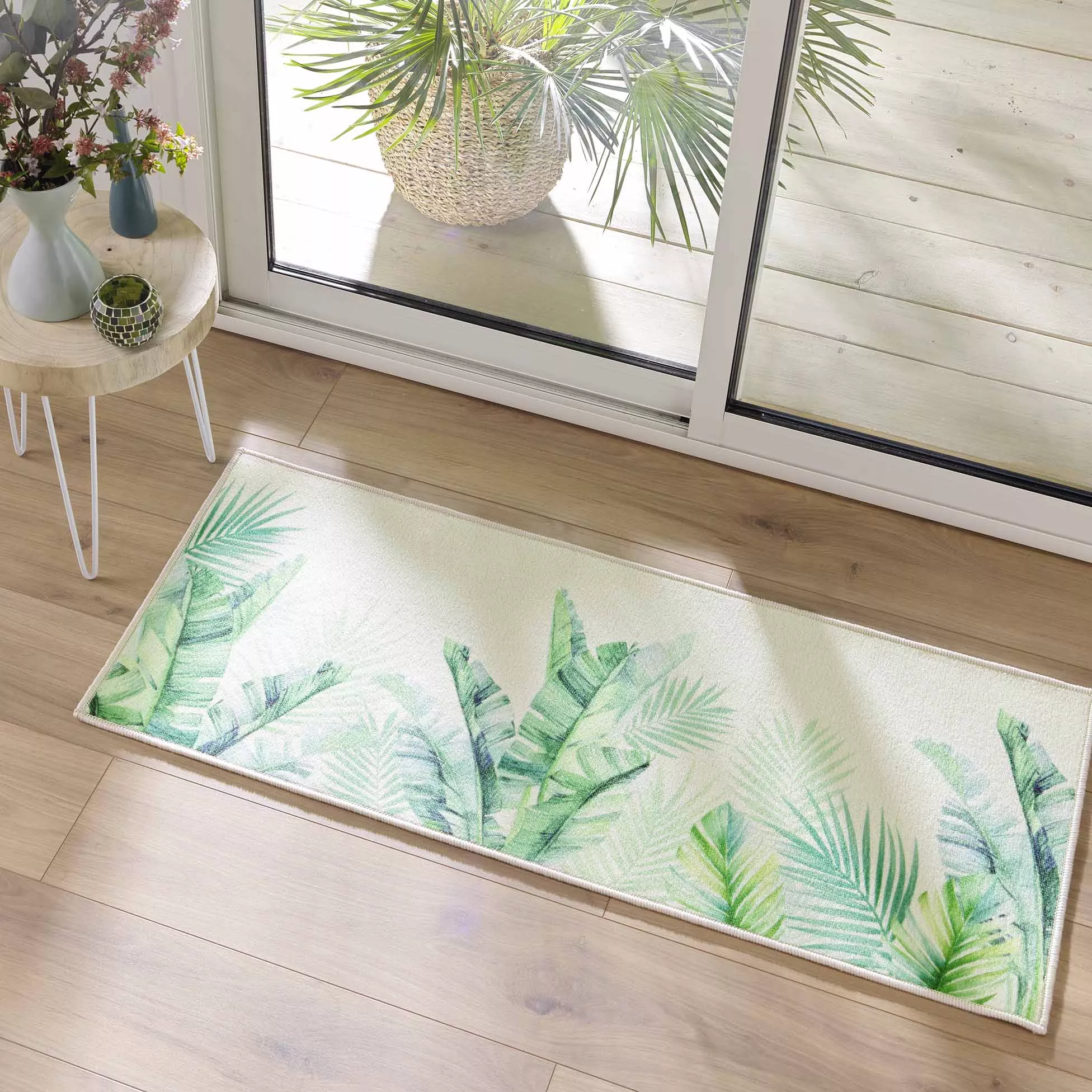 Tapis anti-salissures feuilles 50x120cm NATIVE