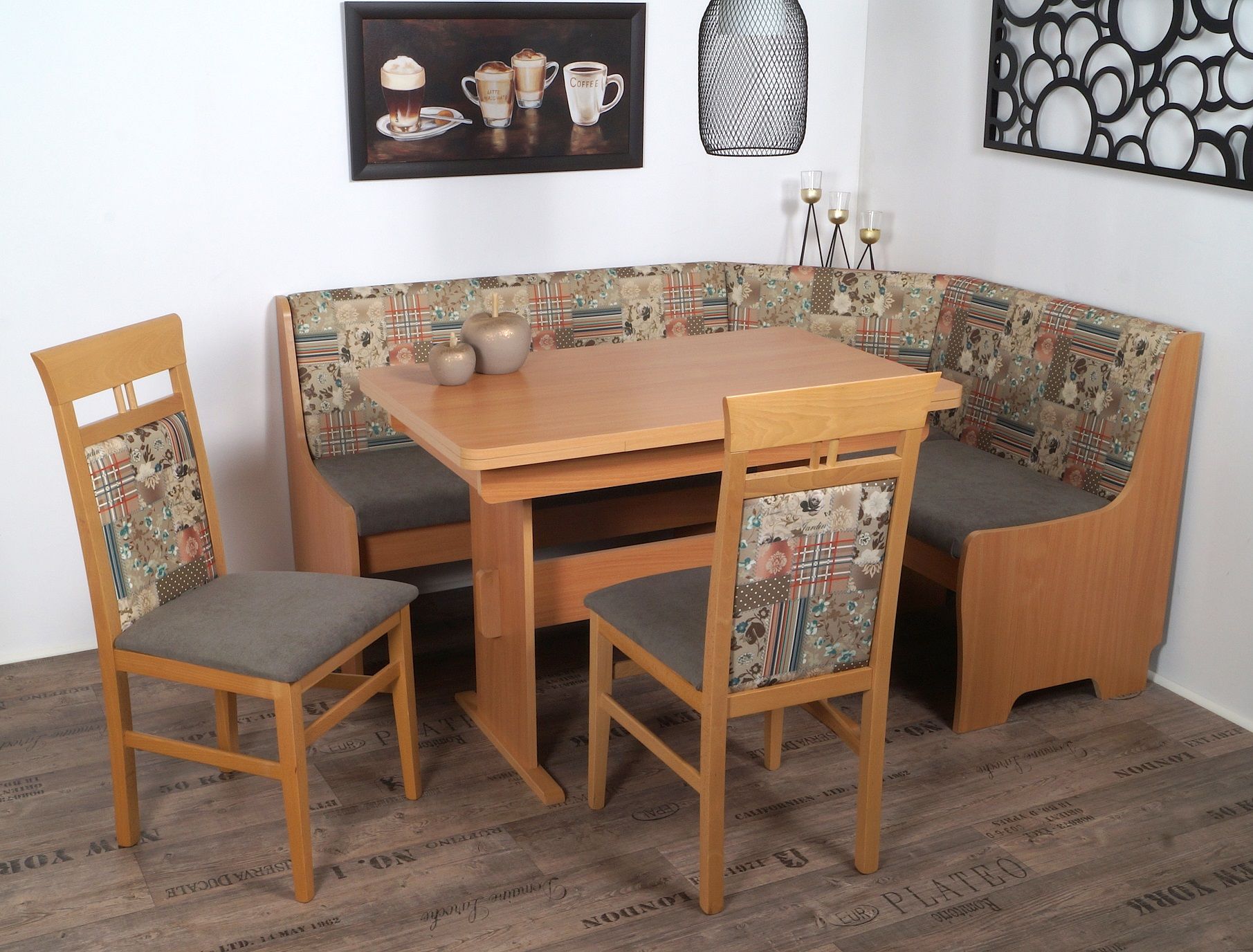 Coin repas avec banquette d'angle 4 éléments BREMEN FG