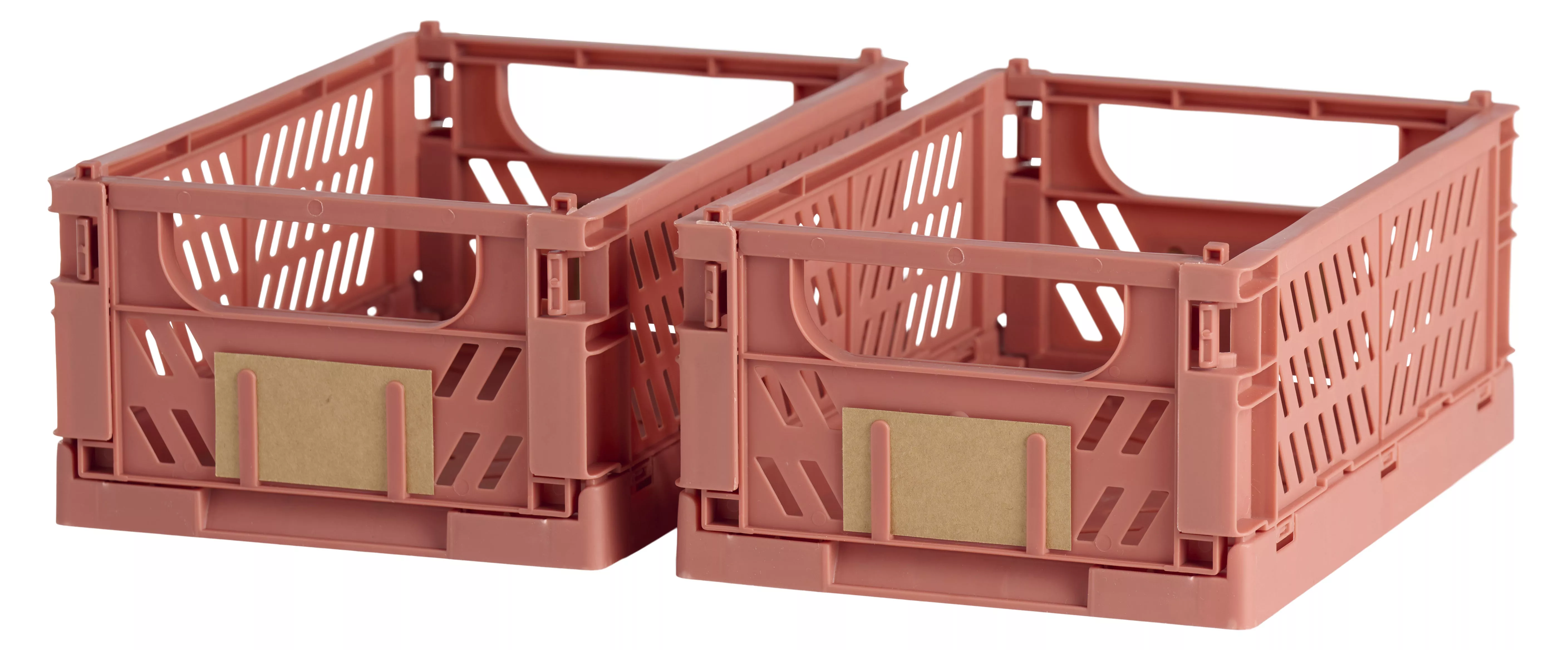 Lot de 2 caisses pliables ton rouge terra DAY