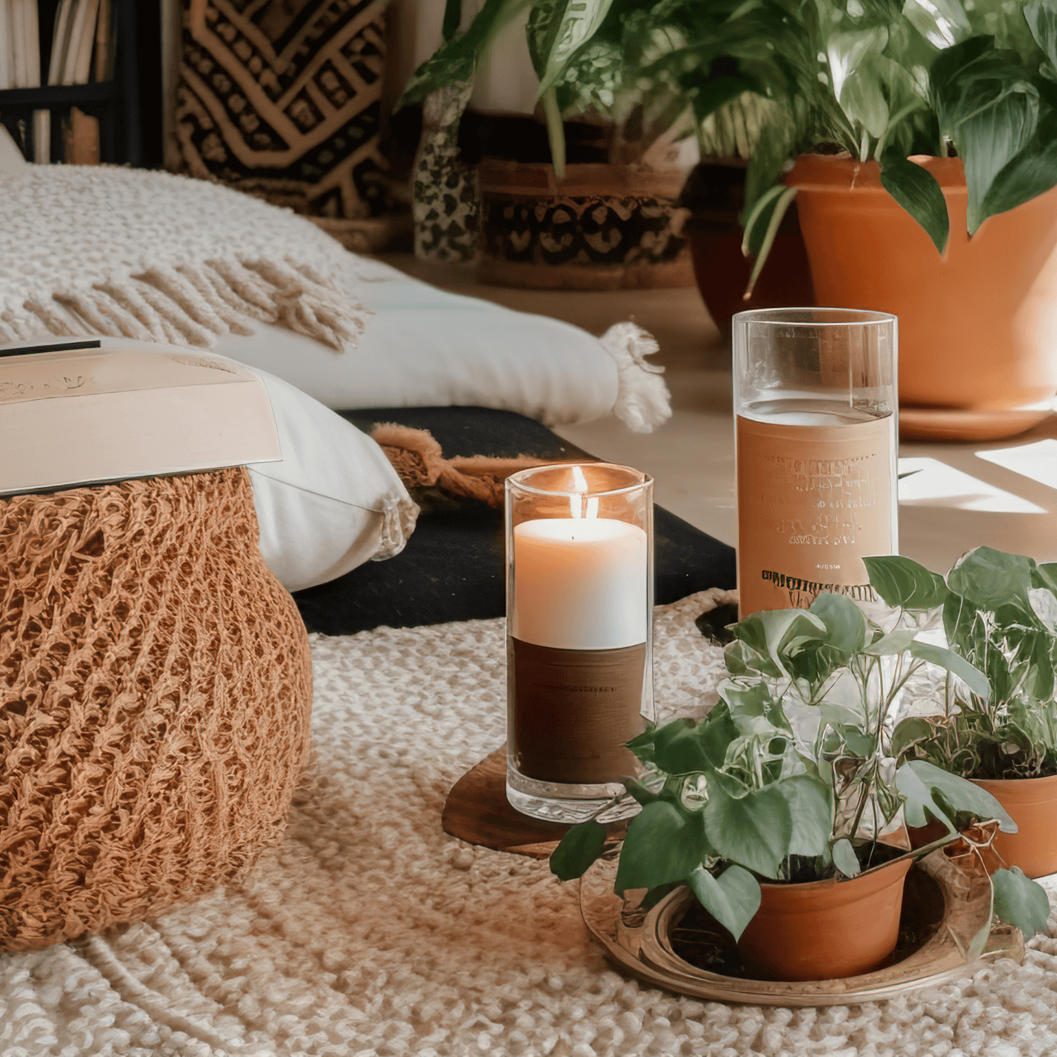 „Entdecken Sie unsere Natural Living Deko im Boho-Stil: Natürlich, entspannt und stilvoll. Körbe, Pflanzen, Decken, Kerzen und Kissen, die eine gemütliche und harmonische Atmosphäre in deinem Zuhause zaubern.“