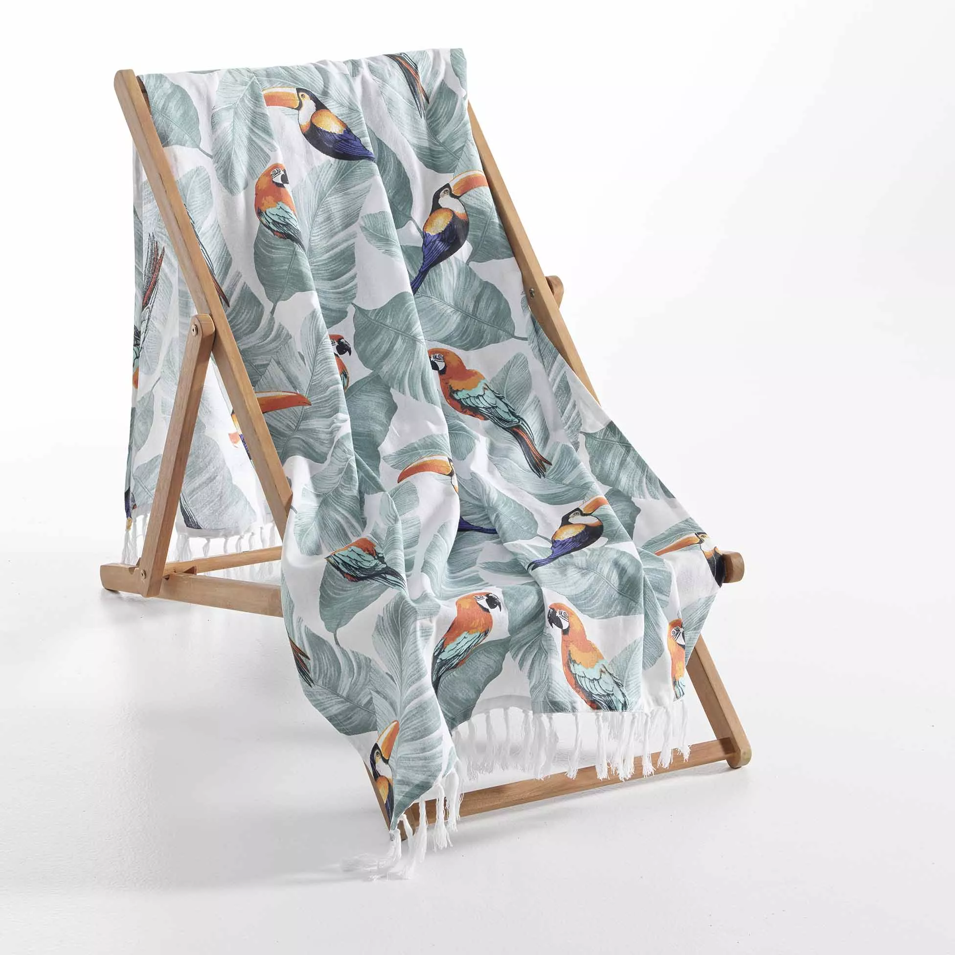 Decke mit Fransen Papagei  OUTDOOR
