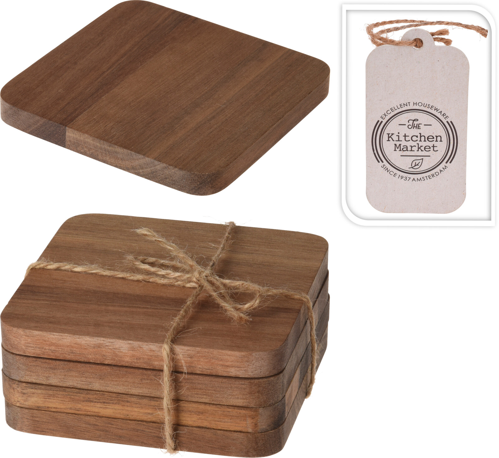 Lot de 4 sous-verres KITCHEN MARKET Lot de 4 sous-verres KITCHEN MARKET