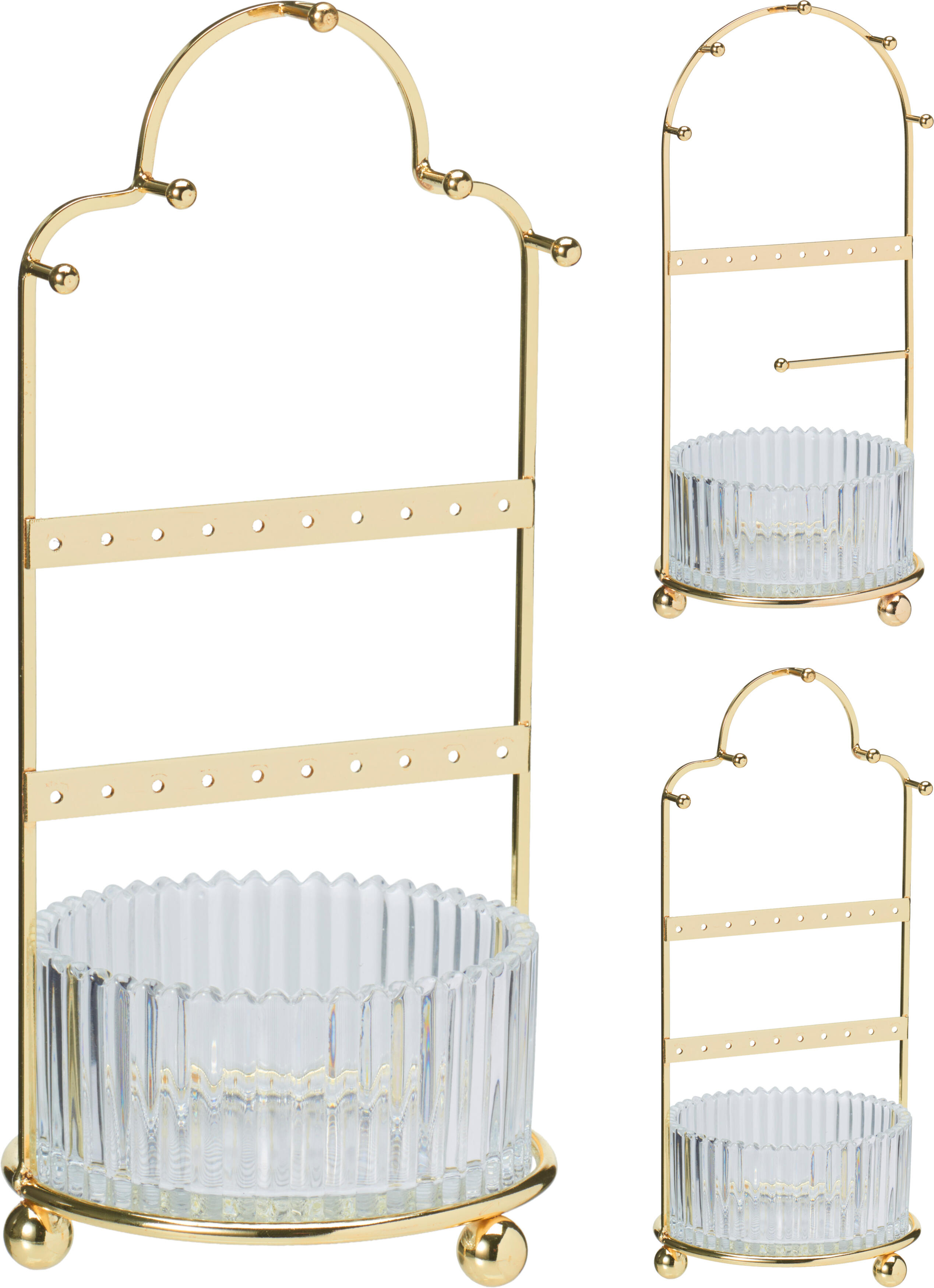 Schmuckhalter mit Glaseinsatz GOLD Schmuckhalter mit Glaseinsatz GOLD