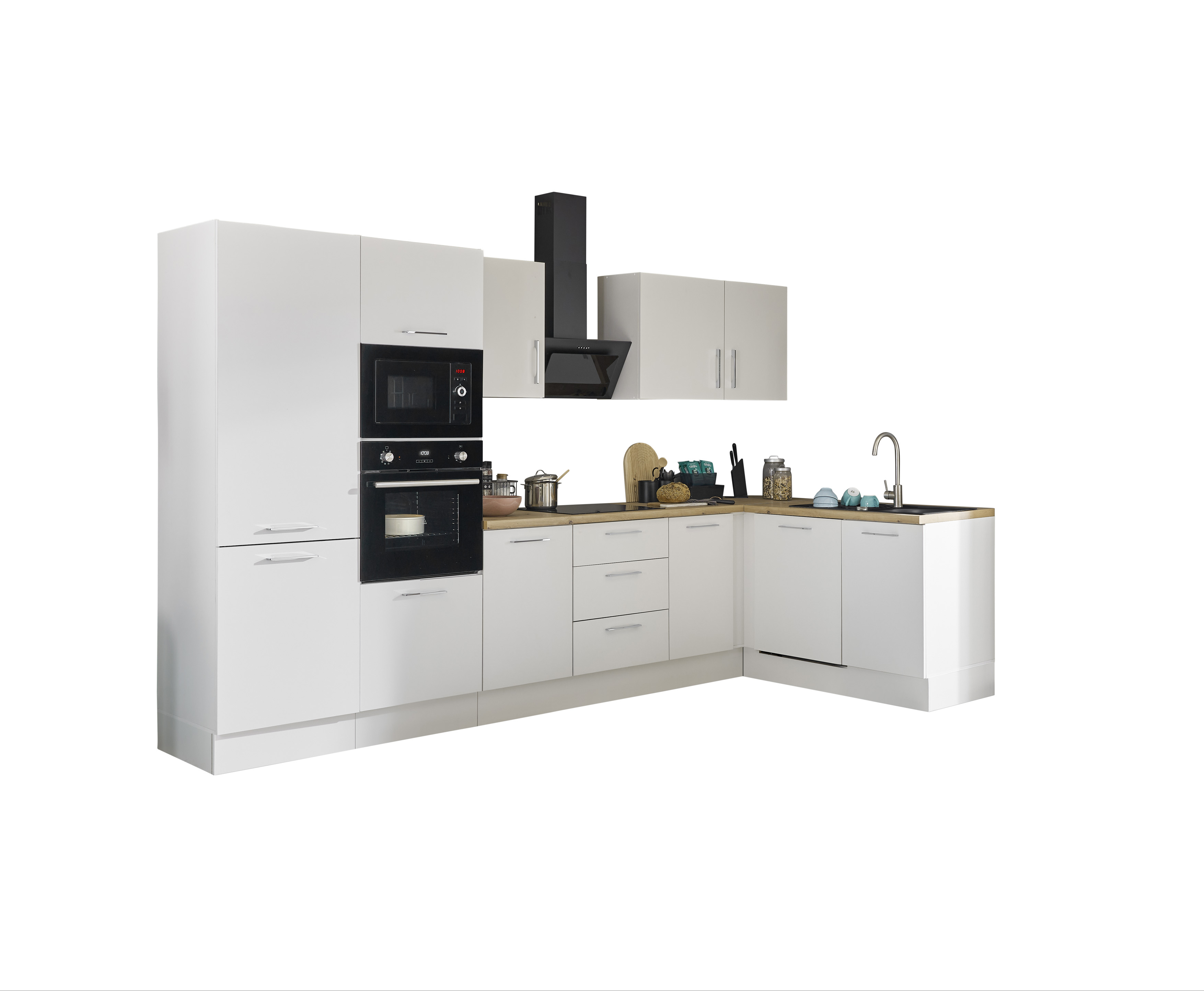 Küchenblock mit E-Geräten CORNWALL (Ecke-Backofen-Geschirrspüler-Kühlschrank-Mikrowelle) II Küchenblock mit E-Geräten CORNWALL (Ecke-Backofen-Geschirrspüler-Kühlschrank-Mikrowelle) II