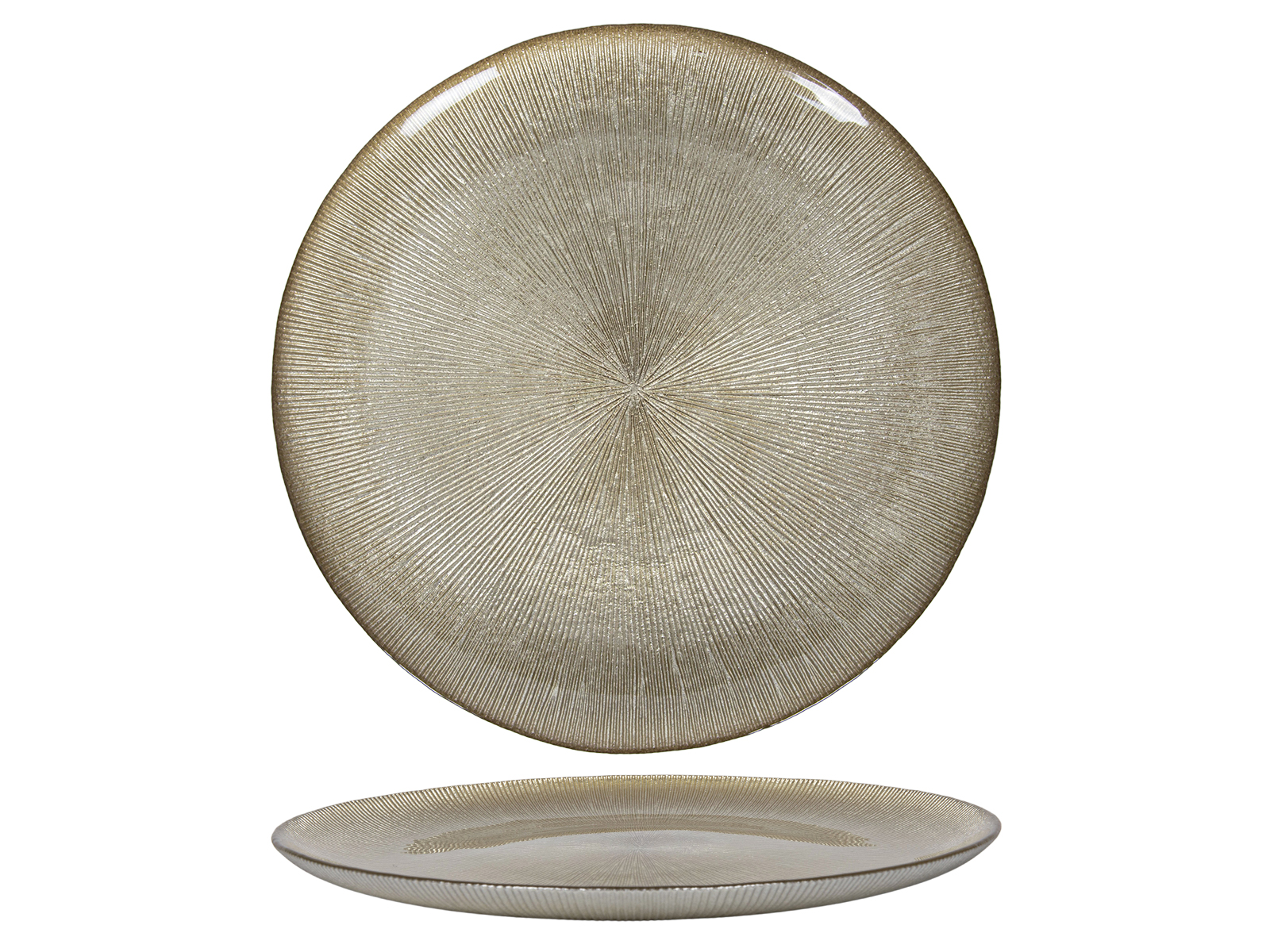 Assiette en verre ton doré LUXURY