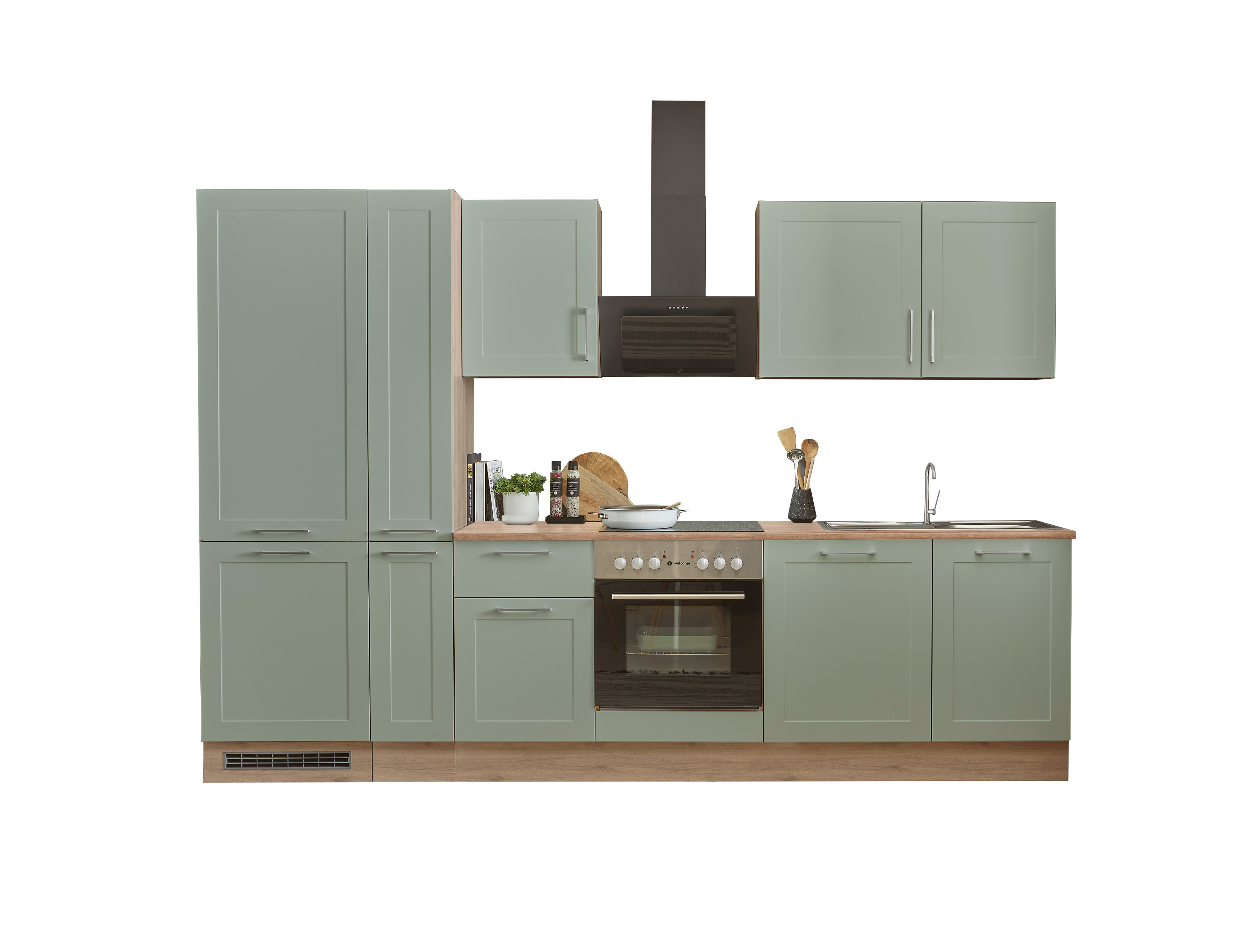 Bloc cuisine avec électroménager HASTINGS (bloc cuisine-frigo-armoire coulissante) II Bloc cuisine avec électroménager HASTINGS (bloc cuisine-frigo-armoire coulissante) II