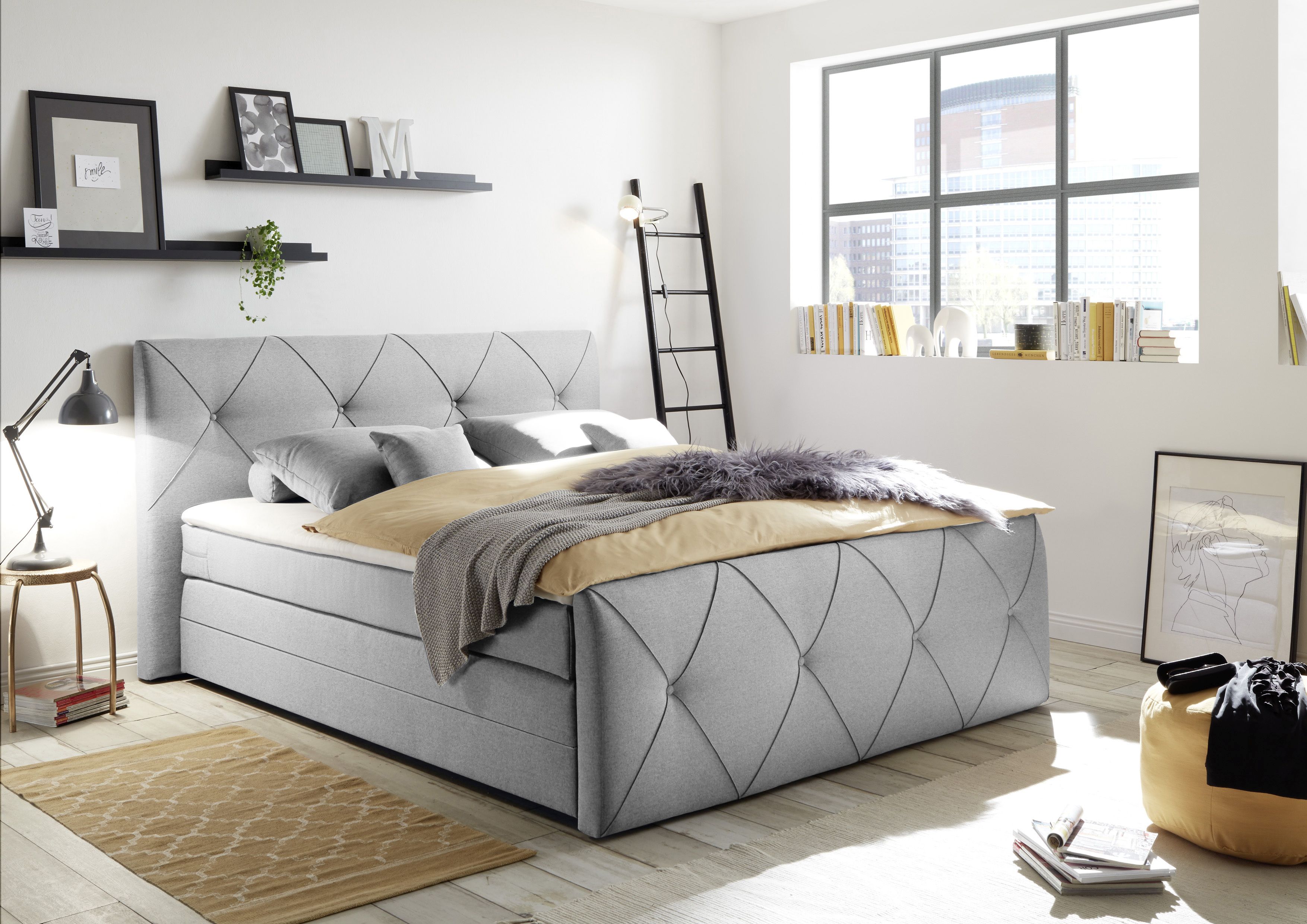 Boxspringbett DENVER 6, silver