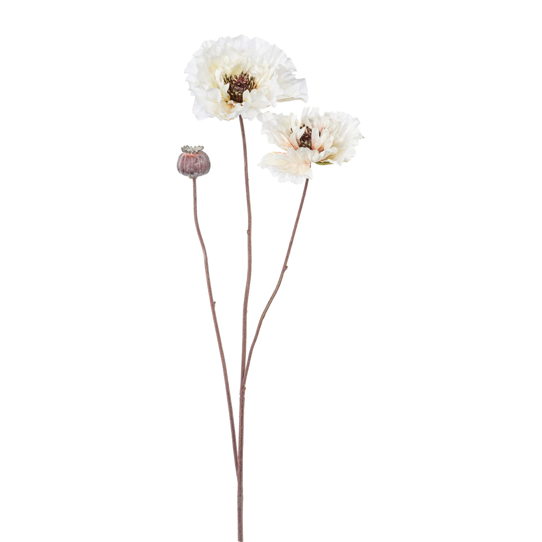 Fleur décorative avec bouton 65cm MOHN