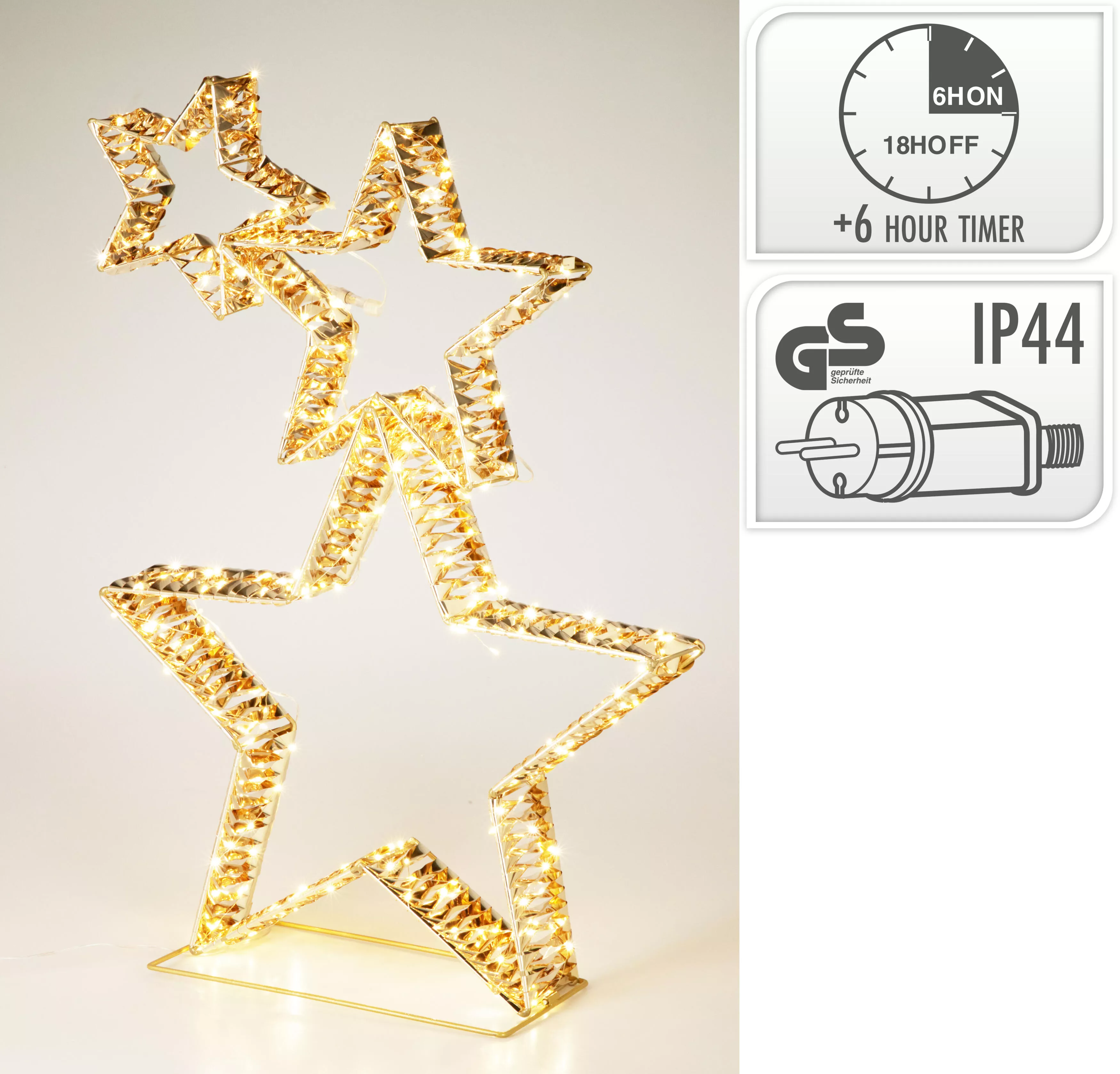 Trio d'étoiles LED CHRISTMAS