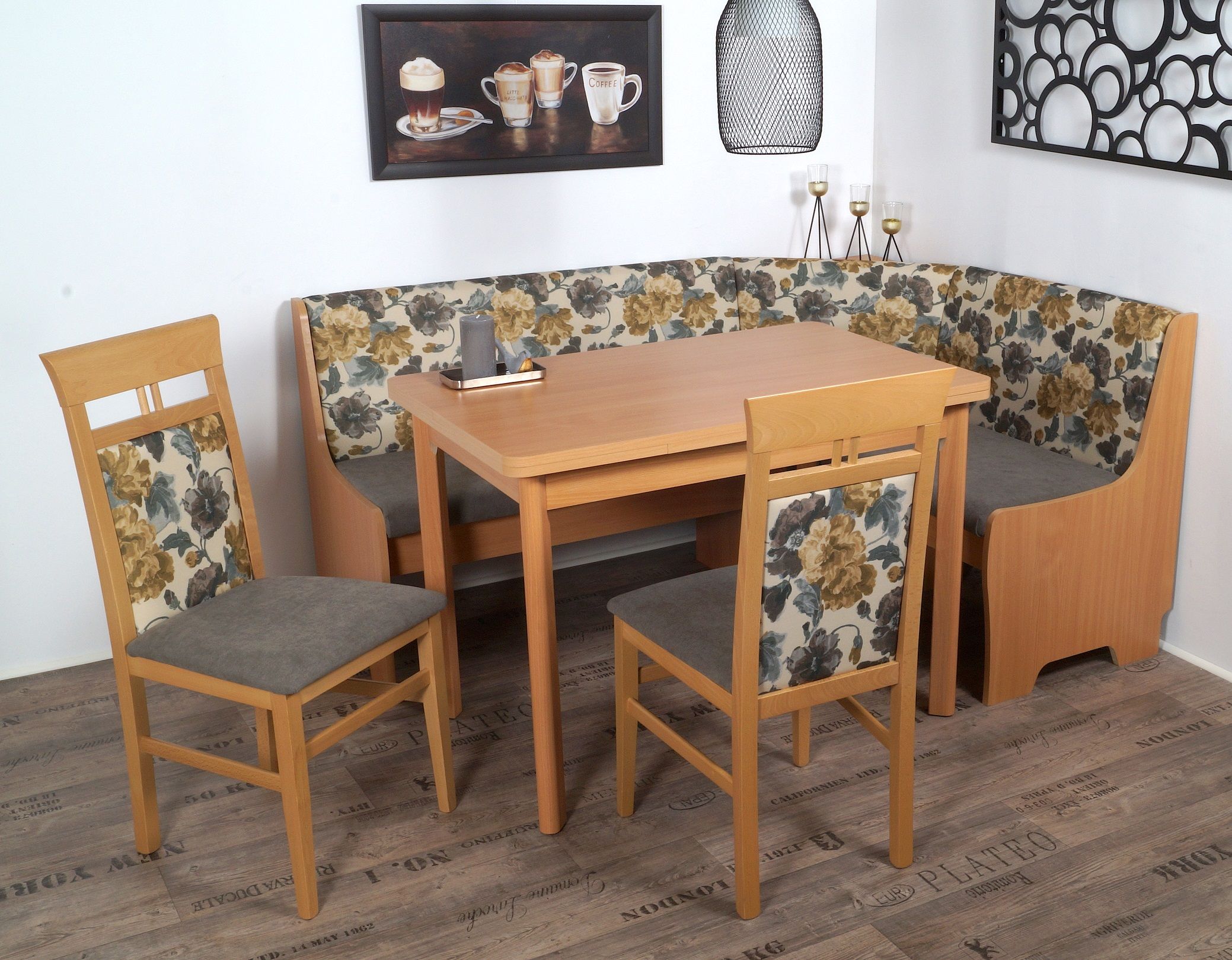 Coin repas avec banquette d'angle 4 éléments BREMEN FG