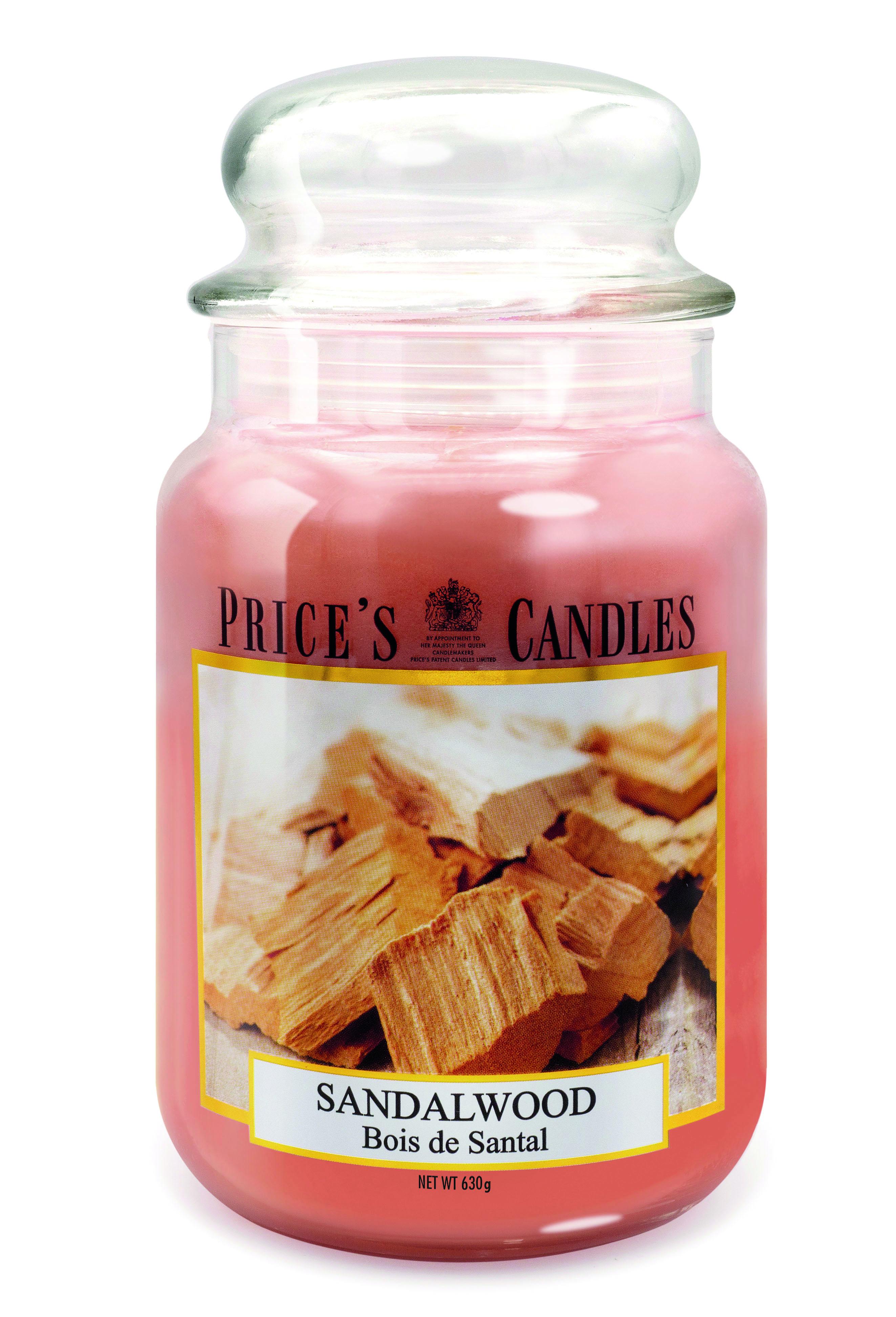 Bougie parfumée dans pot en verre avec couvercle Bois de santal PRICES Bougie parfumée dans pot en verre avec couvercle Bois de santal PRICES