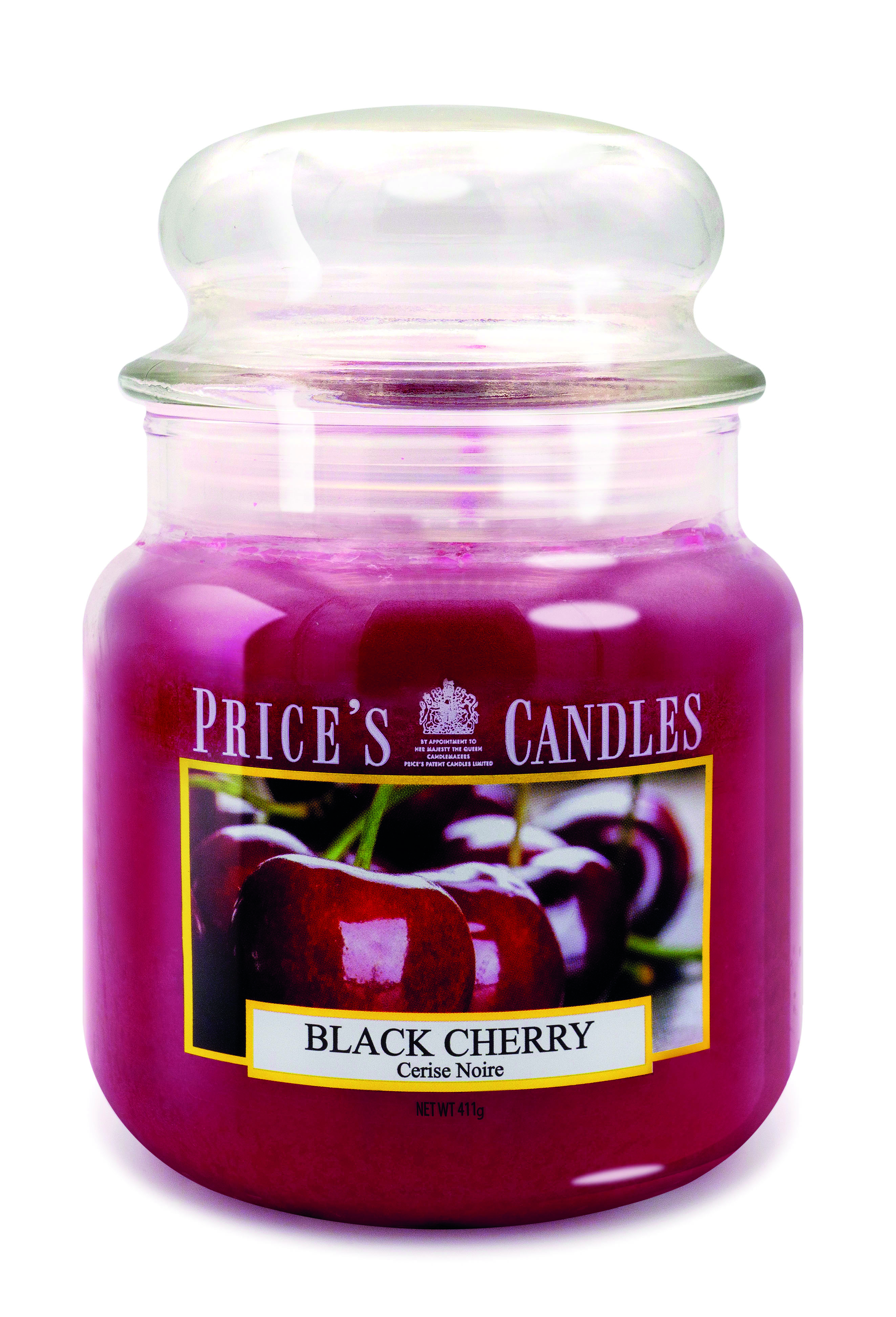 Bougie parfumée dans pot en verre avec couvercle Black Cherry PRICES Bougie parfumée dans pot en verre avec couvercle Black Cherry PRICES