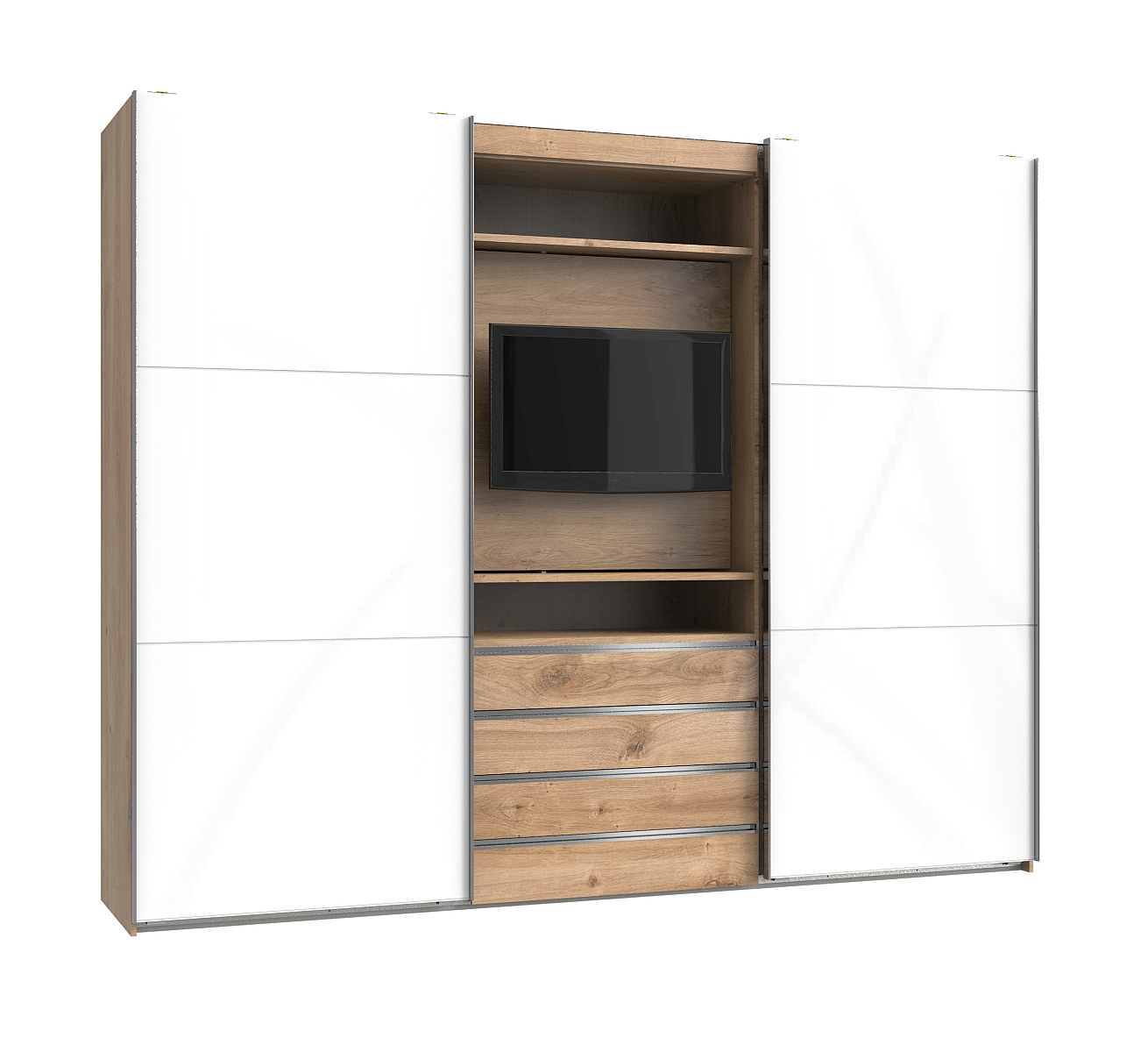 Armoire à portes coulissantes avec support TV intégré MAGIC GLAS