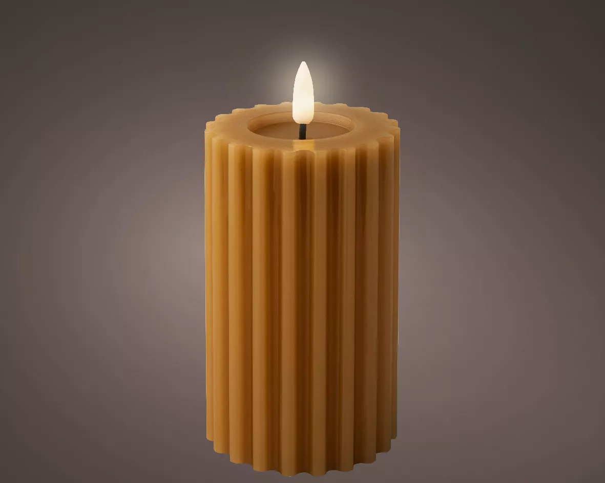 LED Echtwachskerze STRIPE