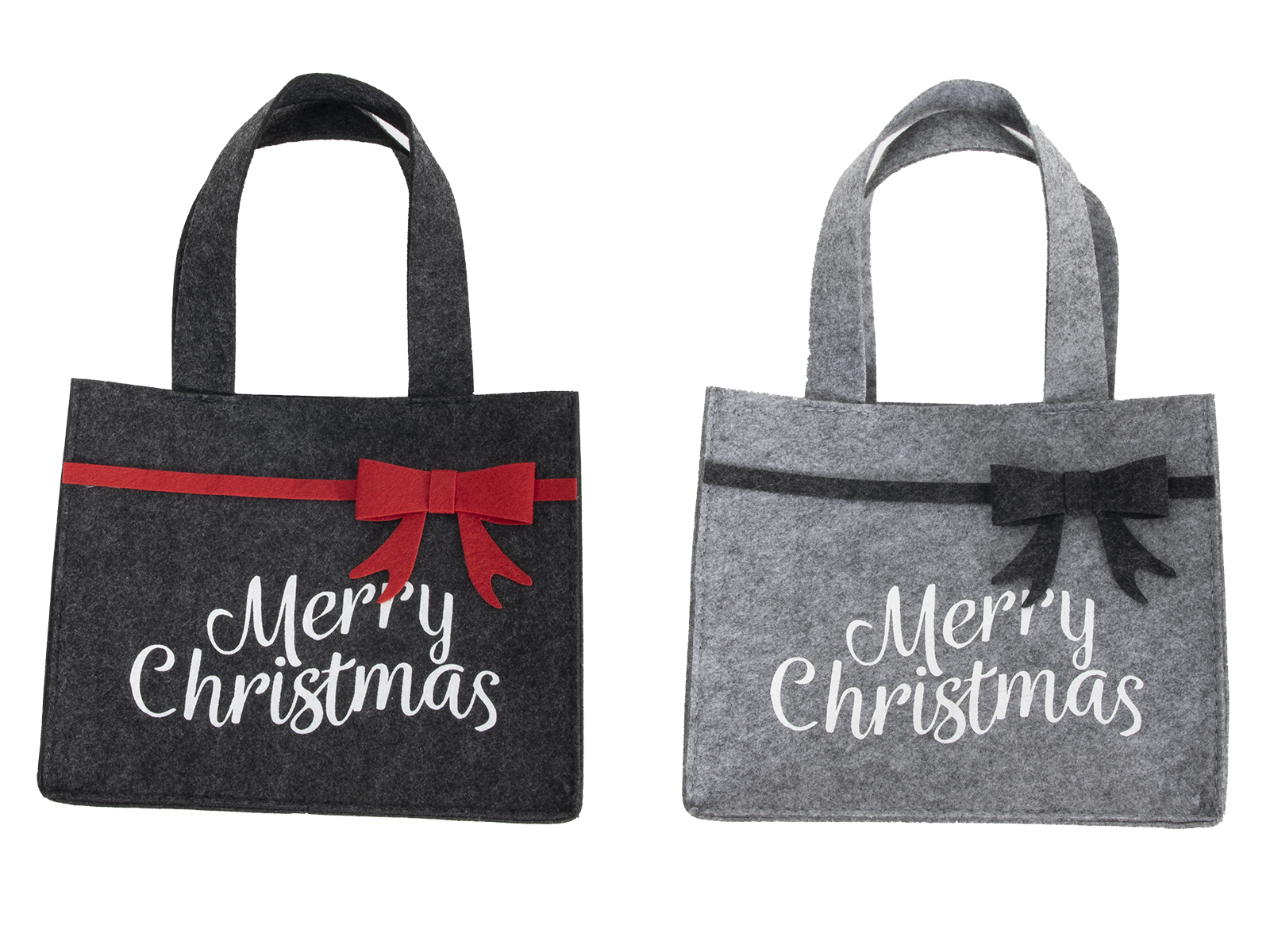 Sac de Noël en feutre avec nœuds 3D MERRY CHRISTMAS Sac de Noël en feutre avec nœuds 3D MERRY CHRISTMAS