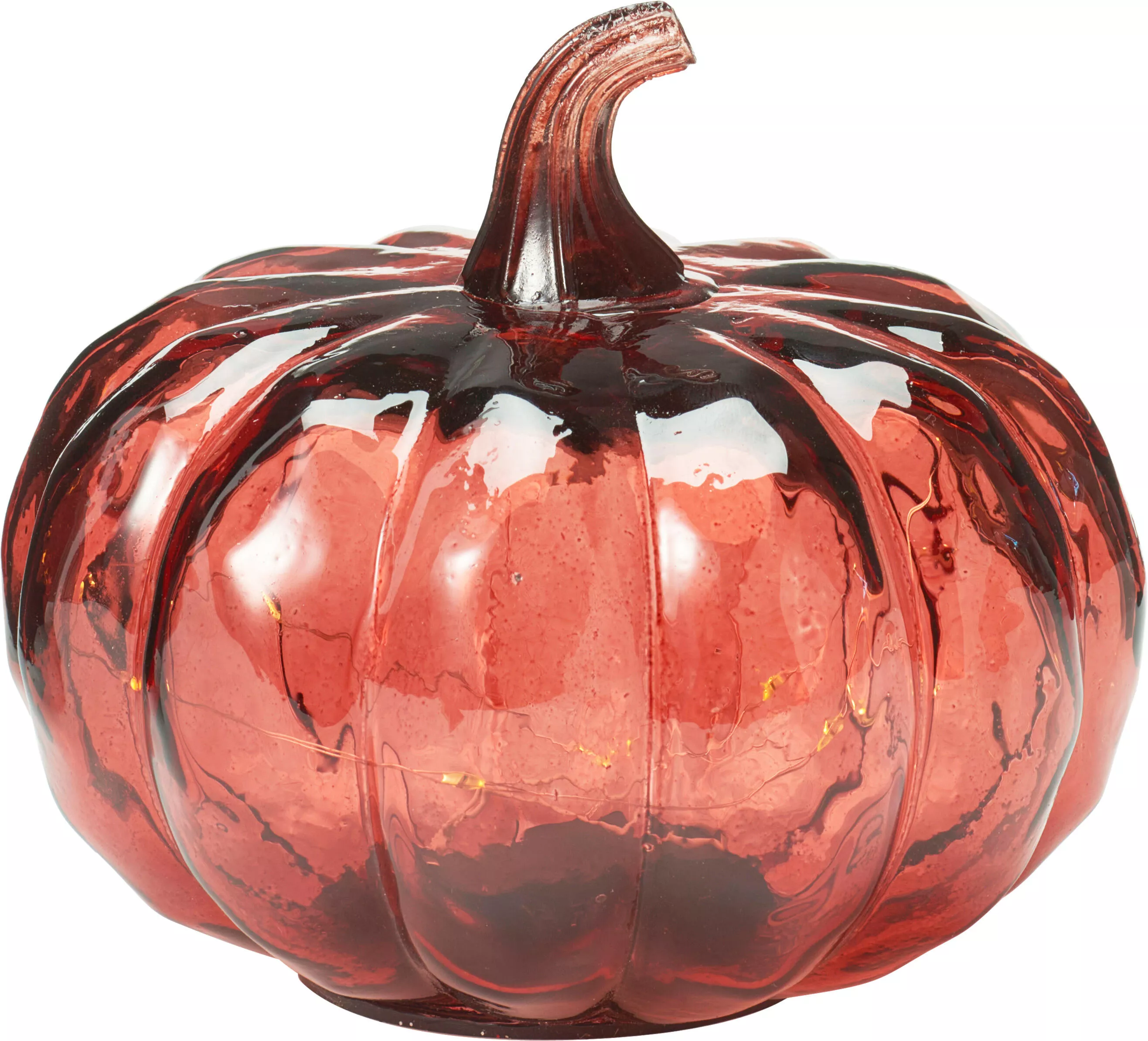 Citrouille en verre avec LED HERBST
