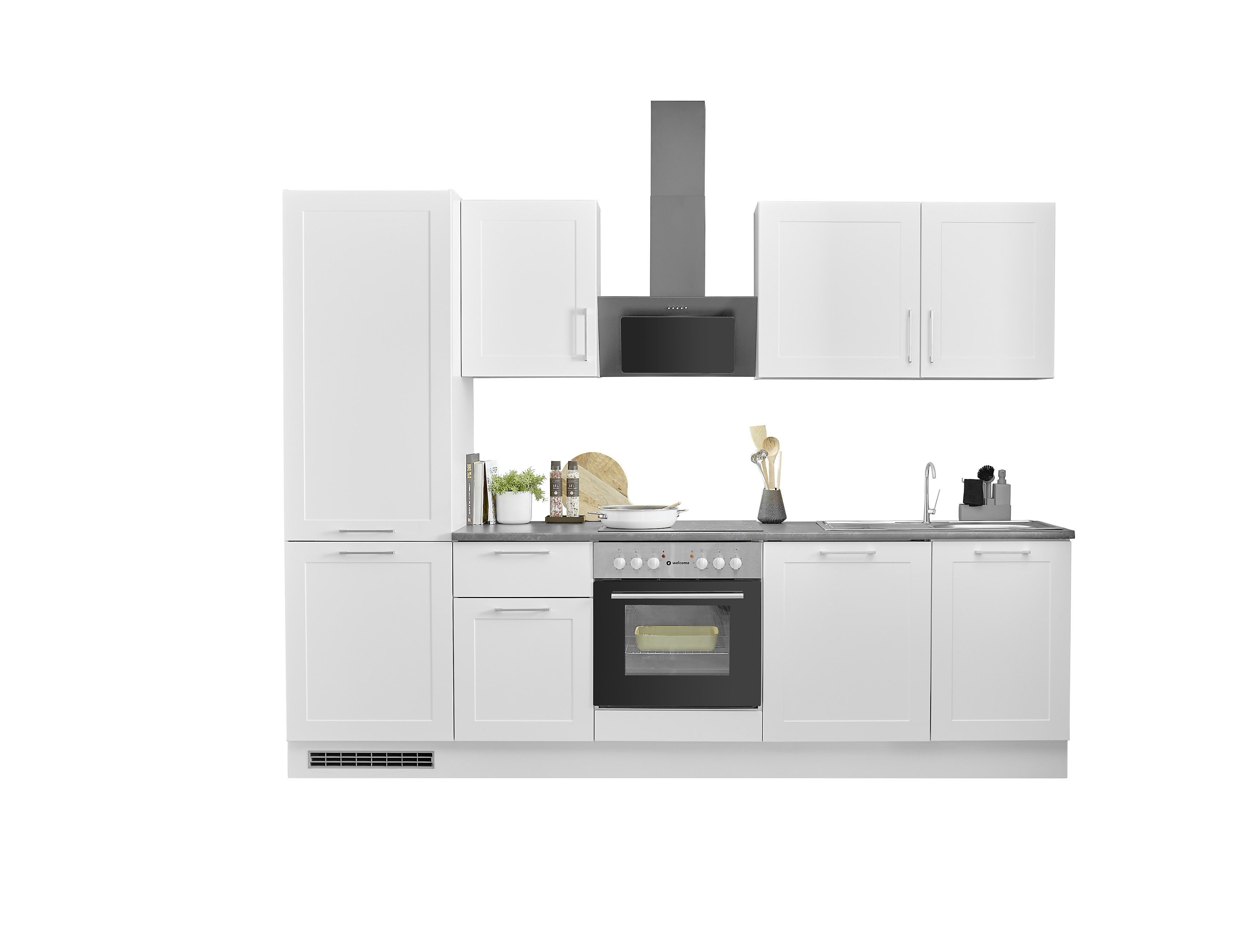 Bloc cuisine avec électroménager HASTINGS (bloc cuisine - réfrigérateur) I Bloc cuisine avec électroménager HASTINGS (bloc cuisine - réfrigérateur) I