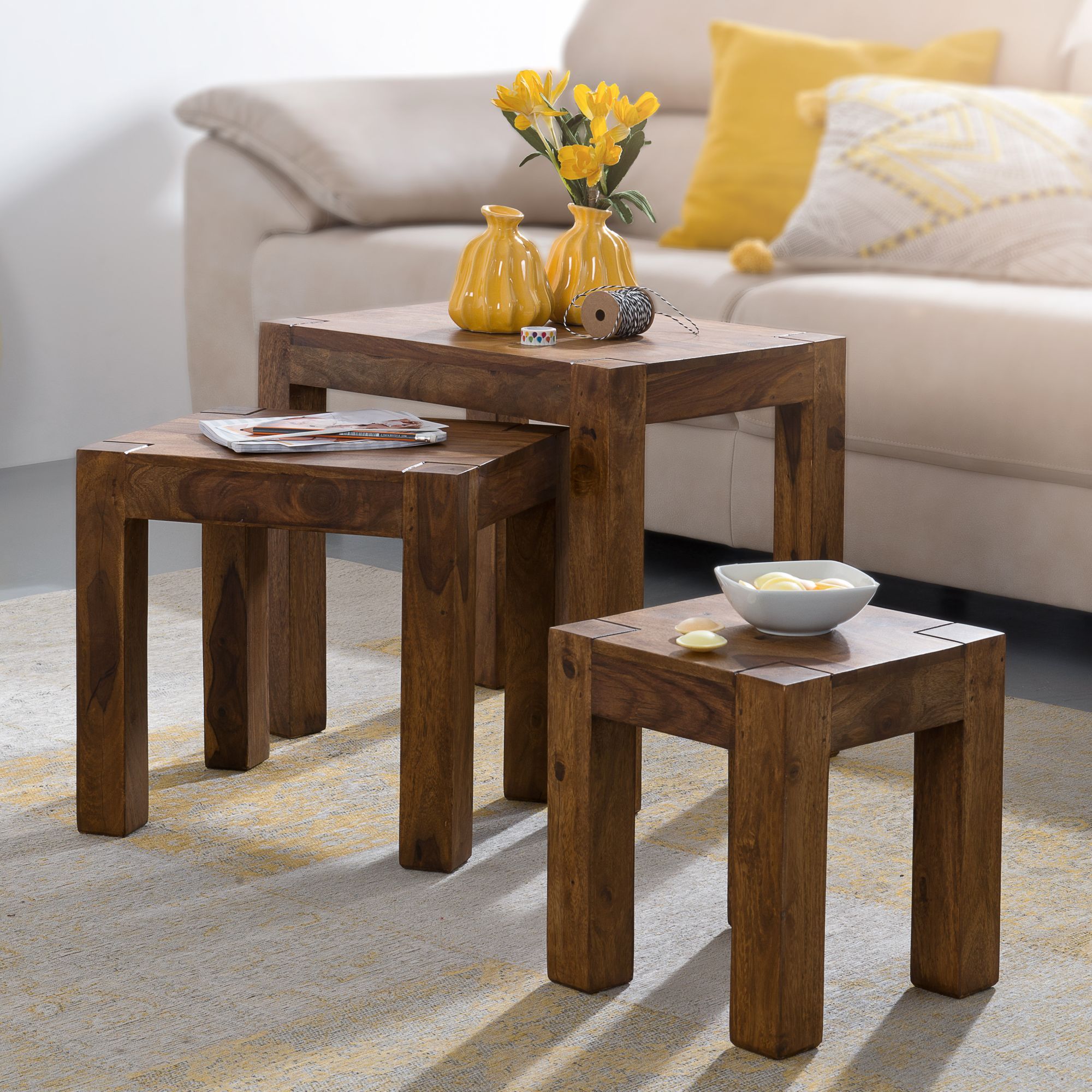 Lot de 3 tables d'appoint MUMBAI