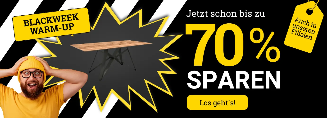 Blackweek Warm-Up bei MEGA Möbel > jetzt MEGA sparen!
