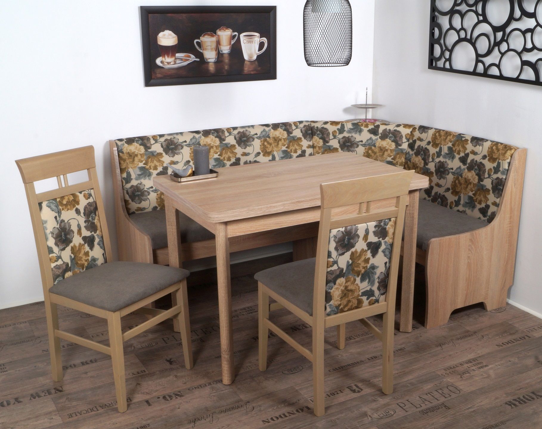 Coin repas avec banquette d'angle 4 éléments BREMEN FG