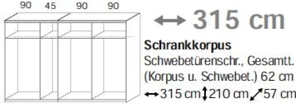 Schwebetürenschrank QUADRA
