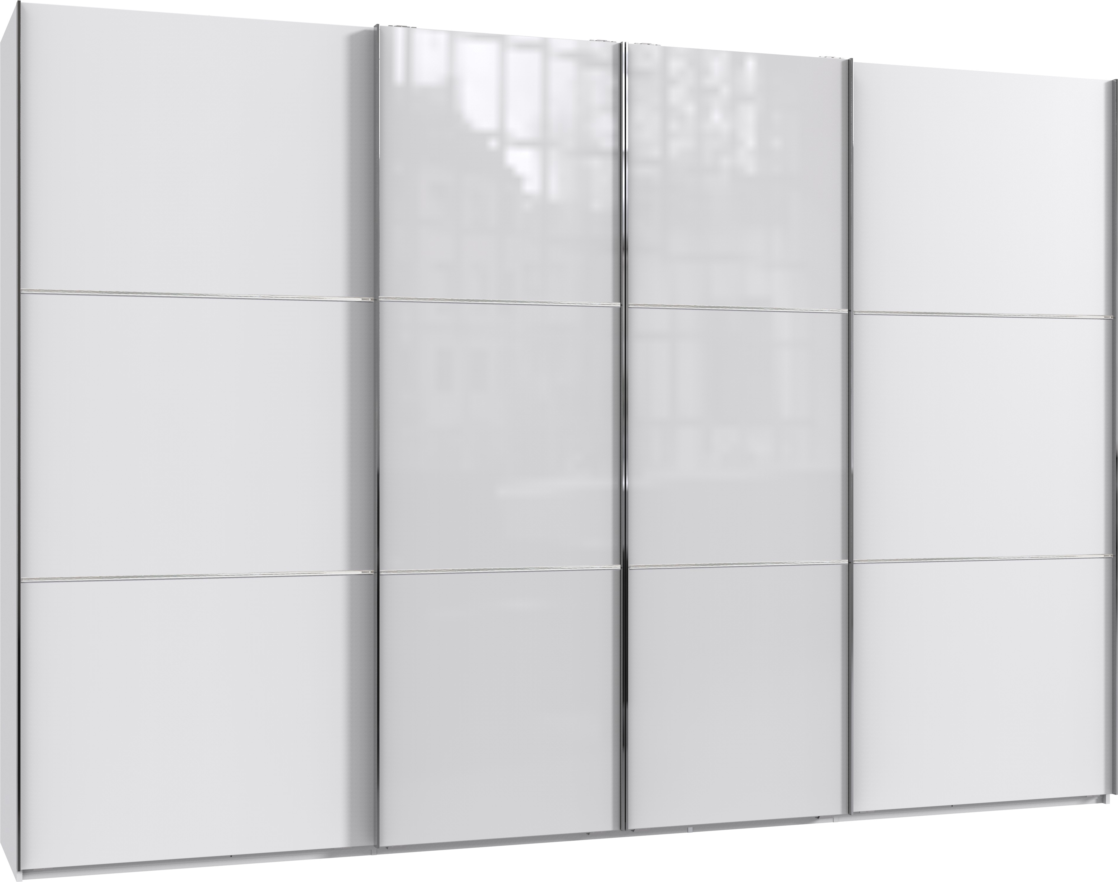 Weiß-Weiß | Schwebetürenschrank 519215-1 | ESCAPE Glas