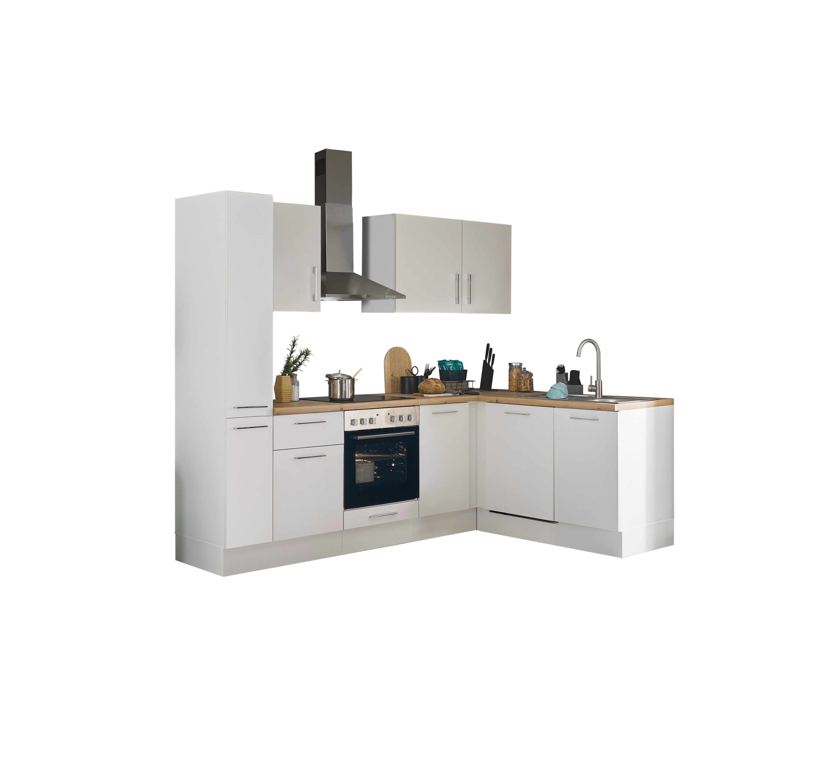 Bloc cuisine avec électroménager CORNWALL (cuisine d'angle-armoire coulissante-lave-vaisselle) I Bloc cuisine avec électroménager CORNWALL (cuisine d'angle-armoire coulissante-lave-vaisselle) I