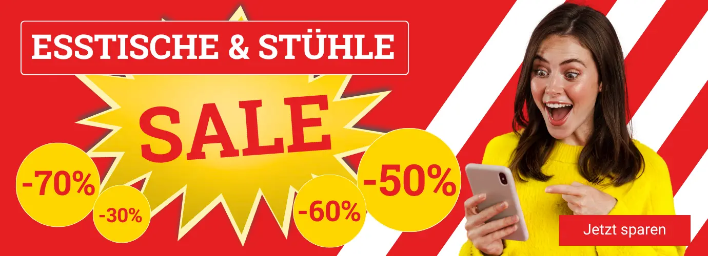 Tische & Stühle bis zu 70% reduziert! Jetzt sparen> Tische & Stühle bis zu 70% reduziert! Jetzt sparen>