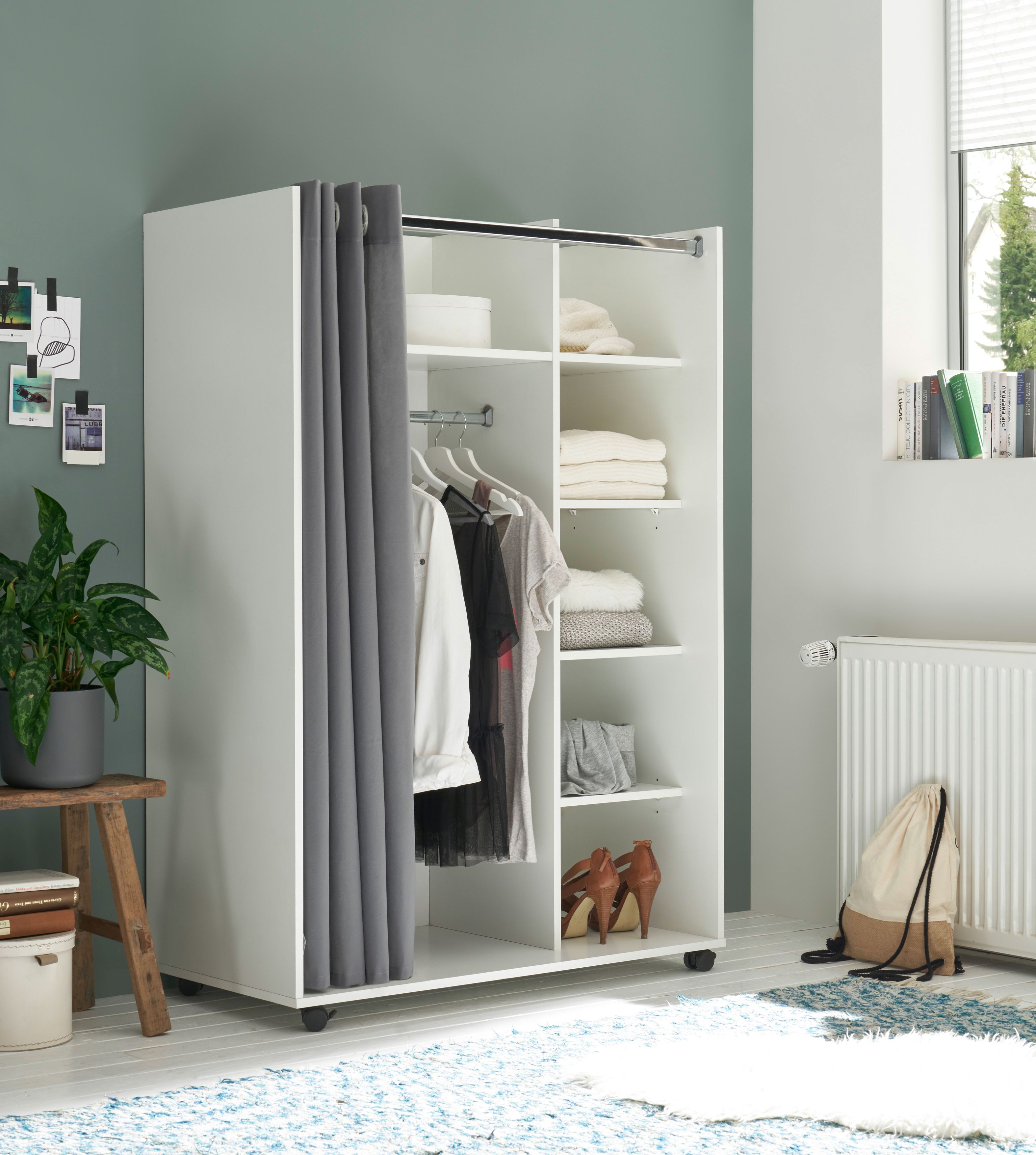 Kleiderschrank mit Stoffvorhang JENKE Kleiderschrank mit Stoffvorhang JENKE