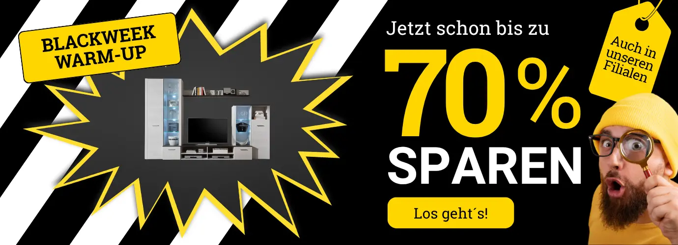 Blackweek Warm-Up bei MEGA Möbel > jetzt MEGA sparen!