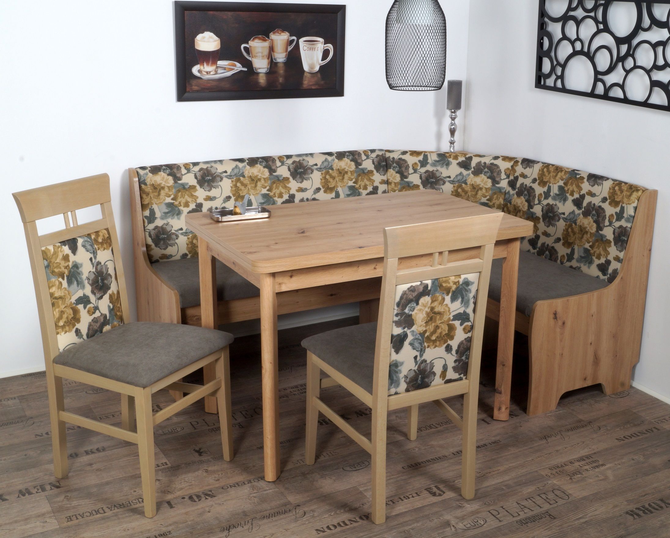 Coin repas avec banquette d'angle 4 éléments BREMEN FG