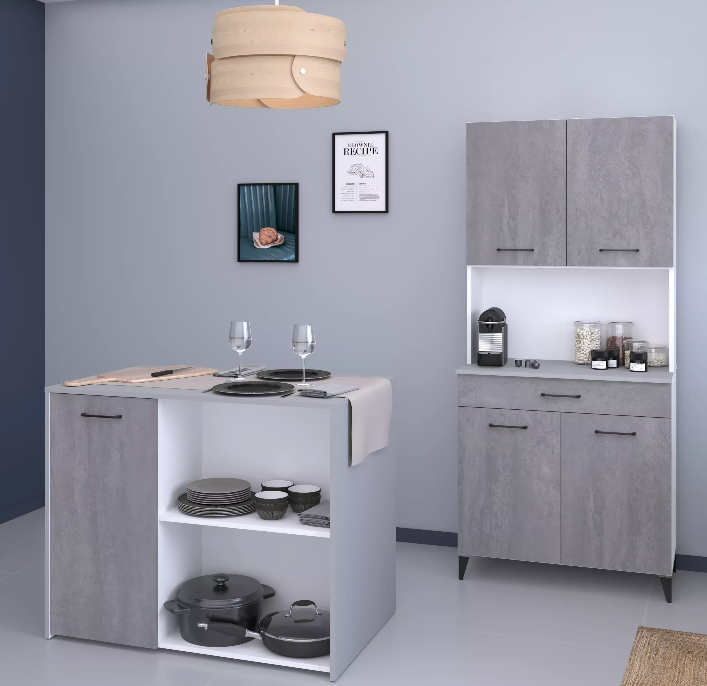 Ensemble avec buffet de cuisine MEMPHIS 3