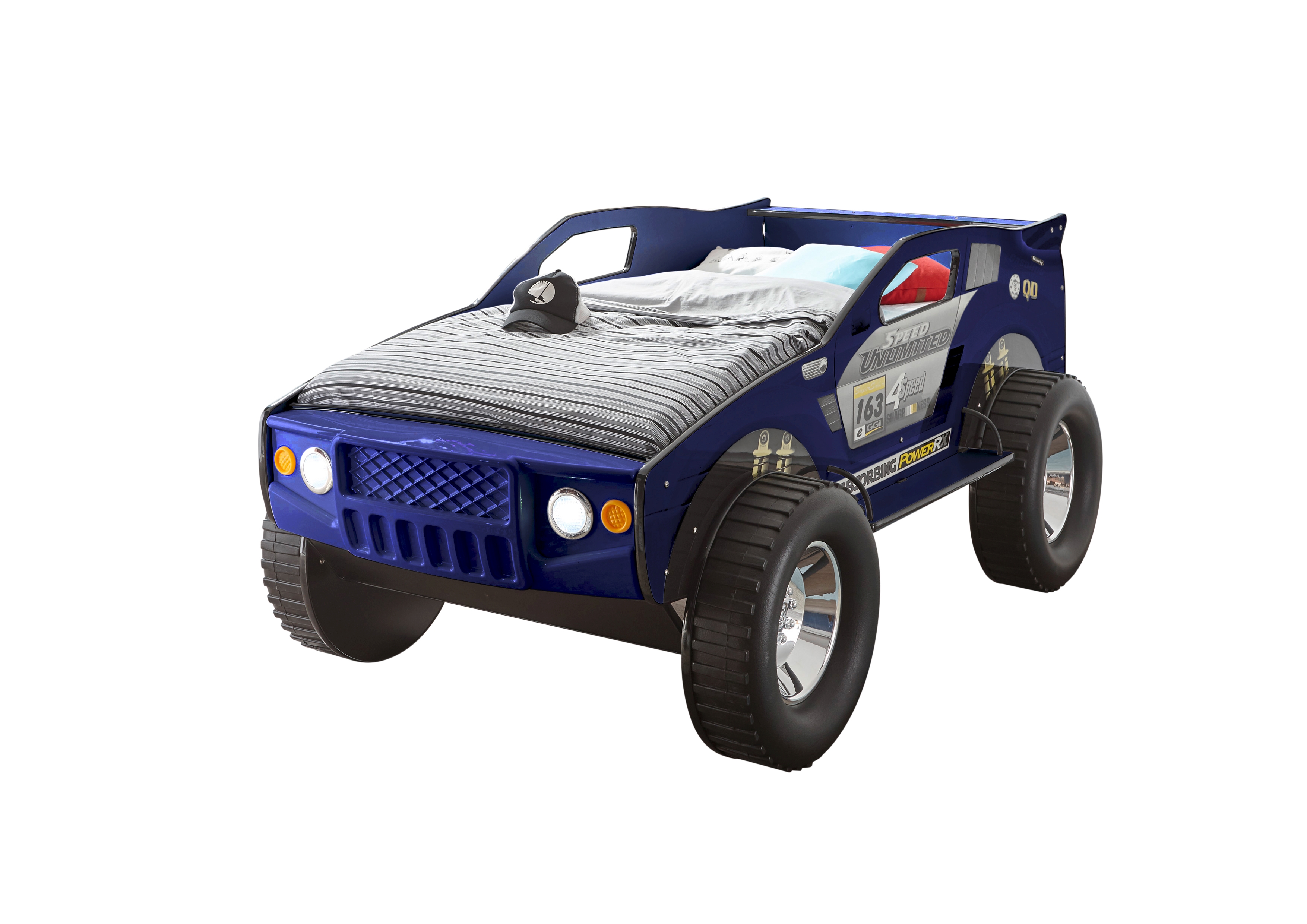 Lit auto JEEP, ton bleu