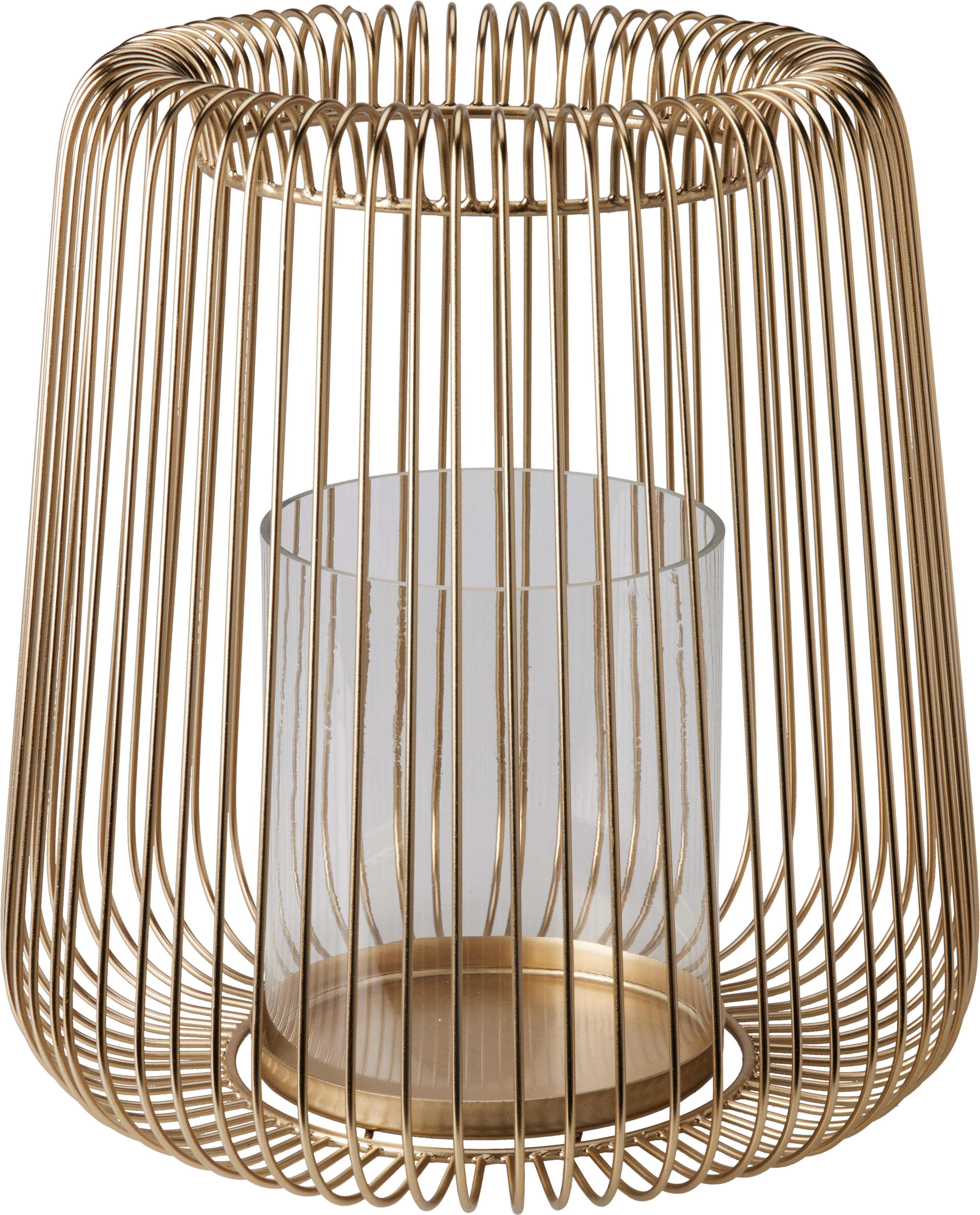 Photophore avec barreaux dorés DEKO
