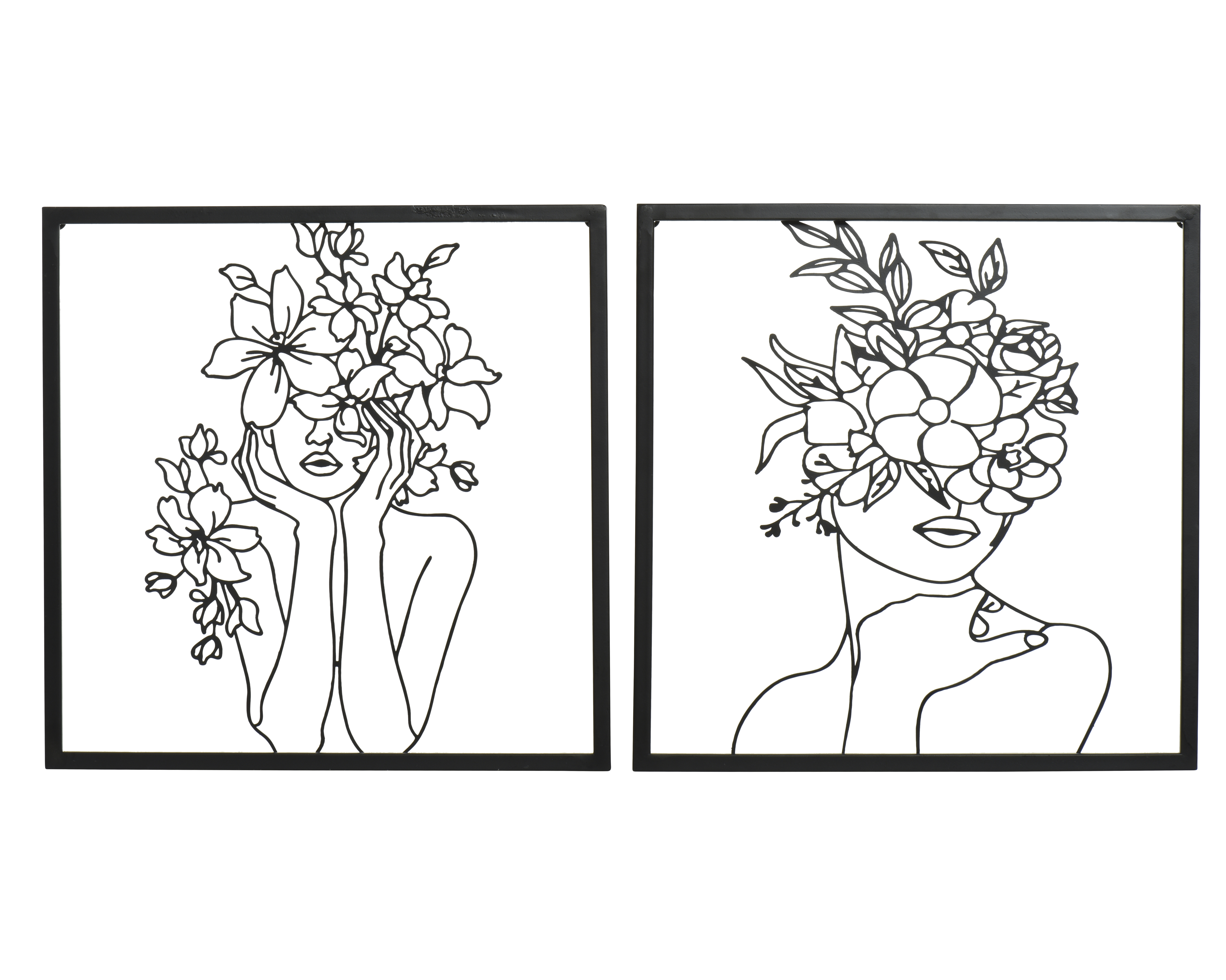 Wanddeko Frau mit Blumen ROMANTICA