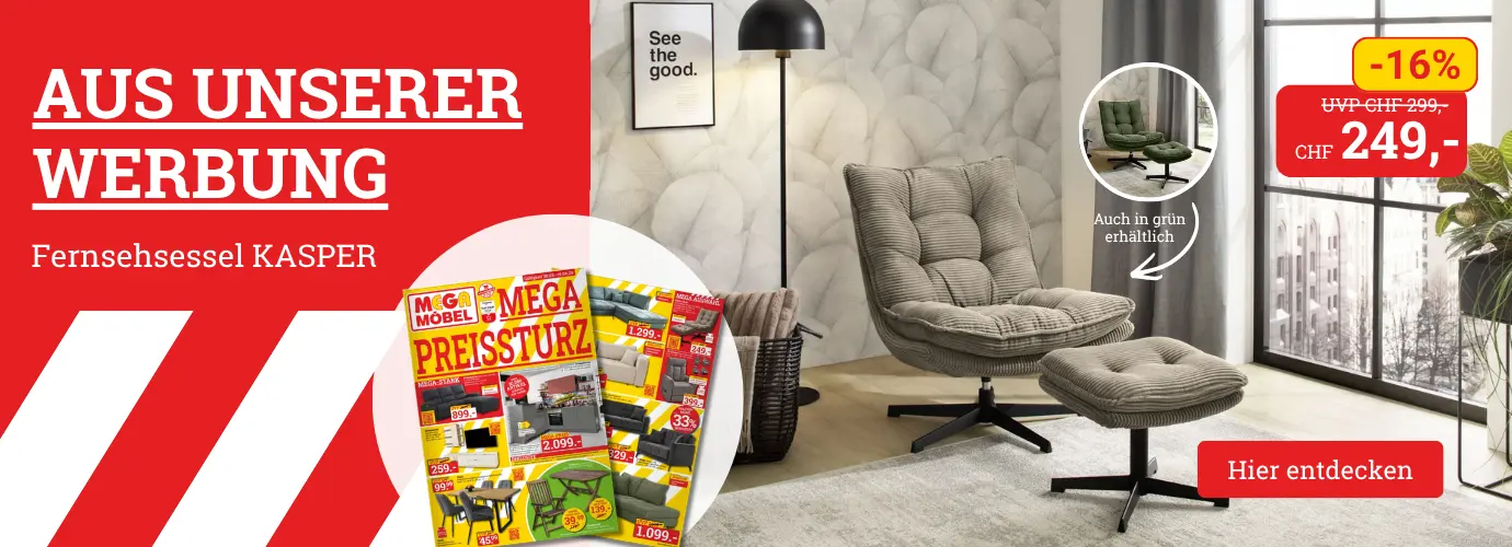 Aus unserer Werbung! Relaxsessel KASPER zum MEGA Preis.  Hier entdecken>