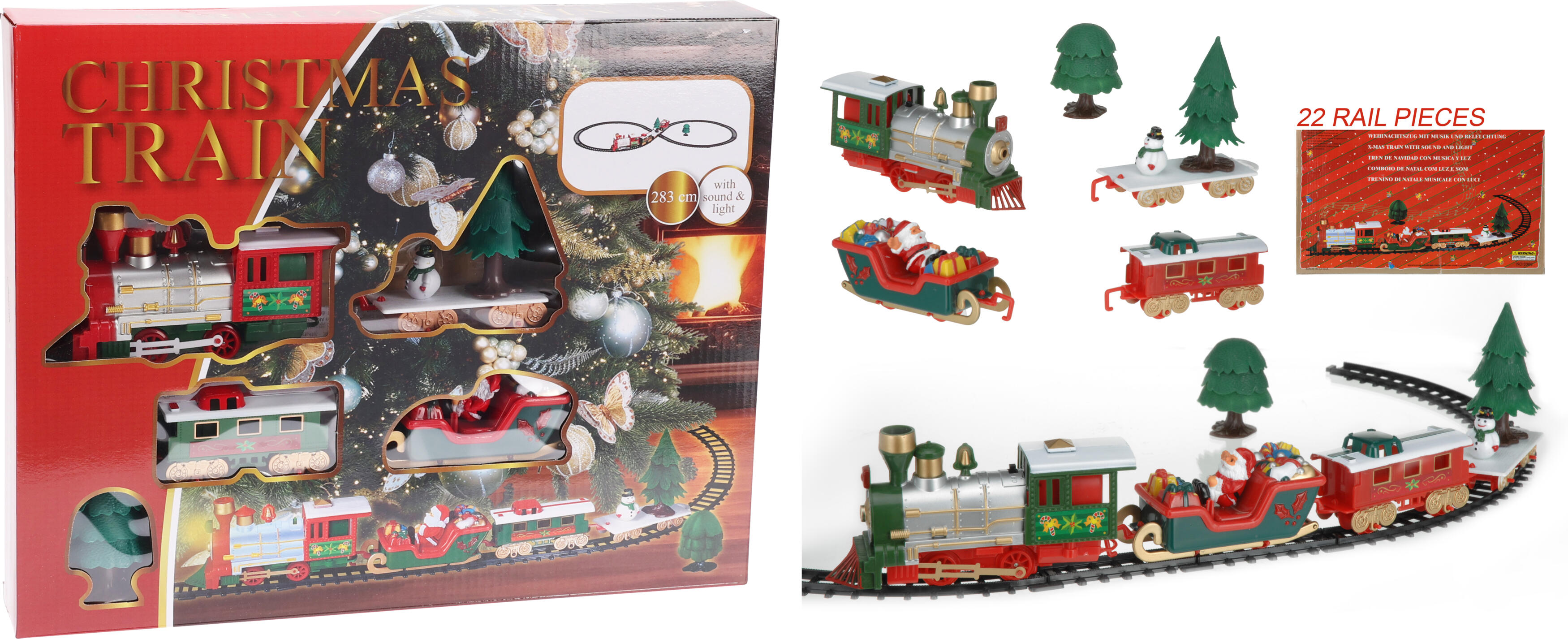 Weihnachtszug auf Gleis CHRISTMAS Weihnachtszug auf Gleis CHRISTMAS