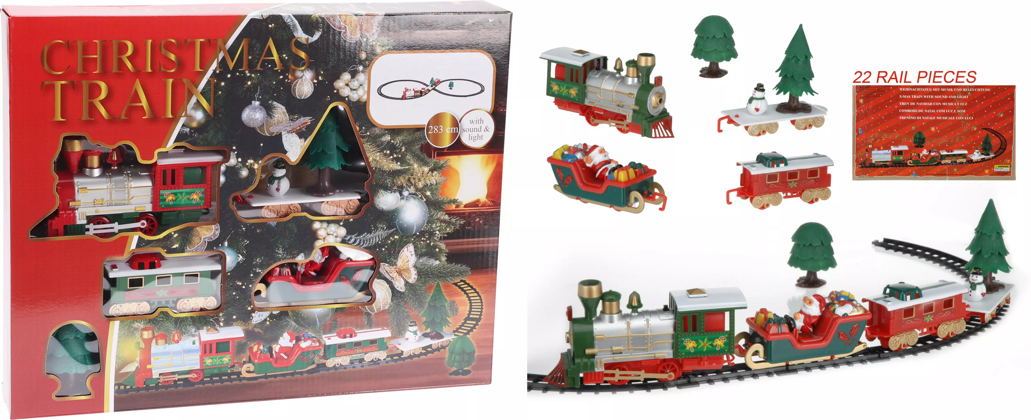 Train de Noël sur rails CHRISTMAS