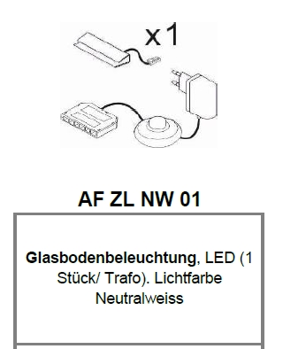 Eclairage LED pour tablette en verre AF ZL NW 01