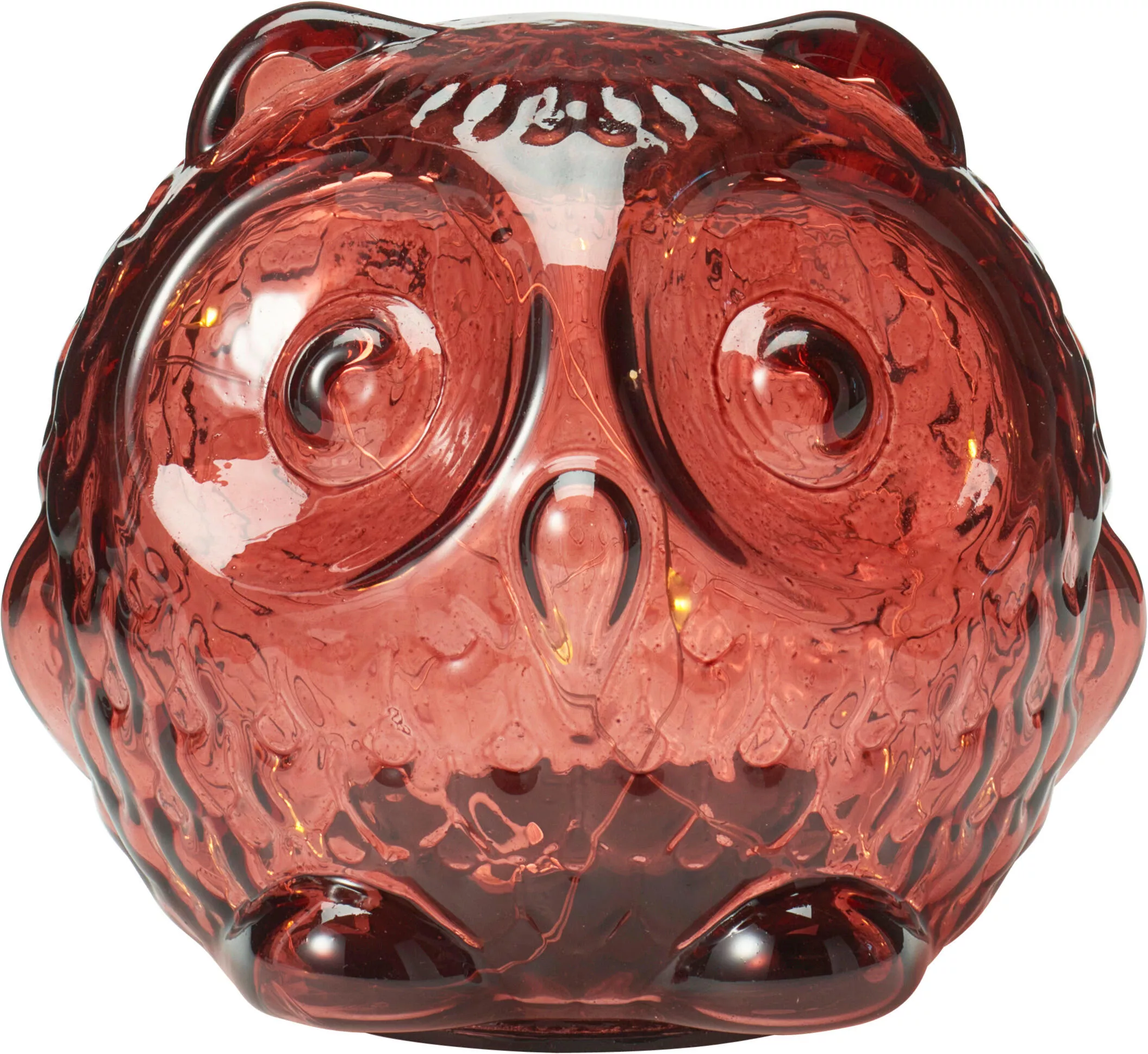 Eule Glas mit LED HERBST