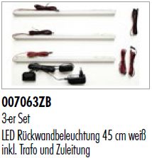 LED-Rückwandbeleuchtung 3er-Set CALI