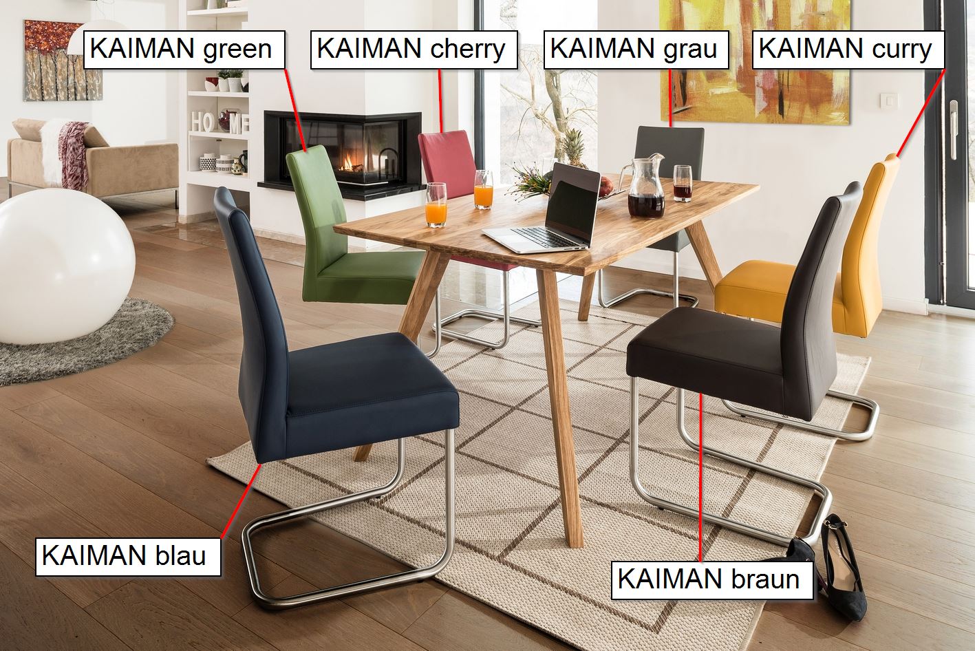 Ensemble table et chaises TRONDHEIM/KADIRA
