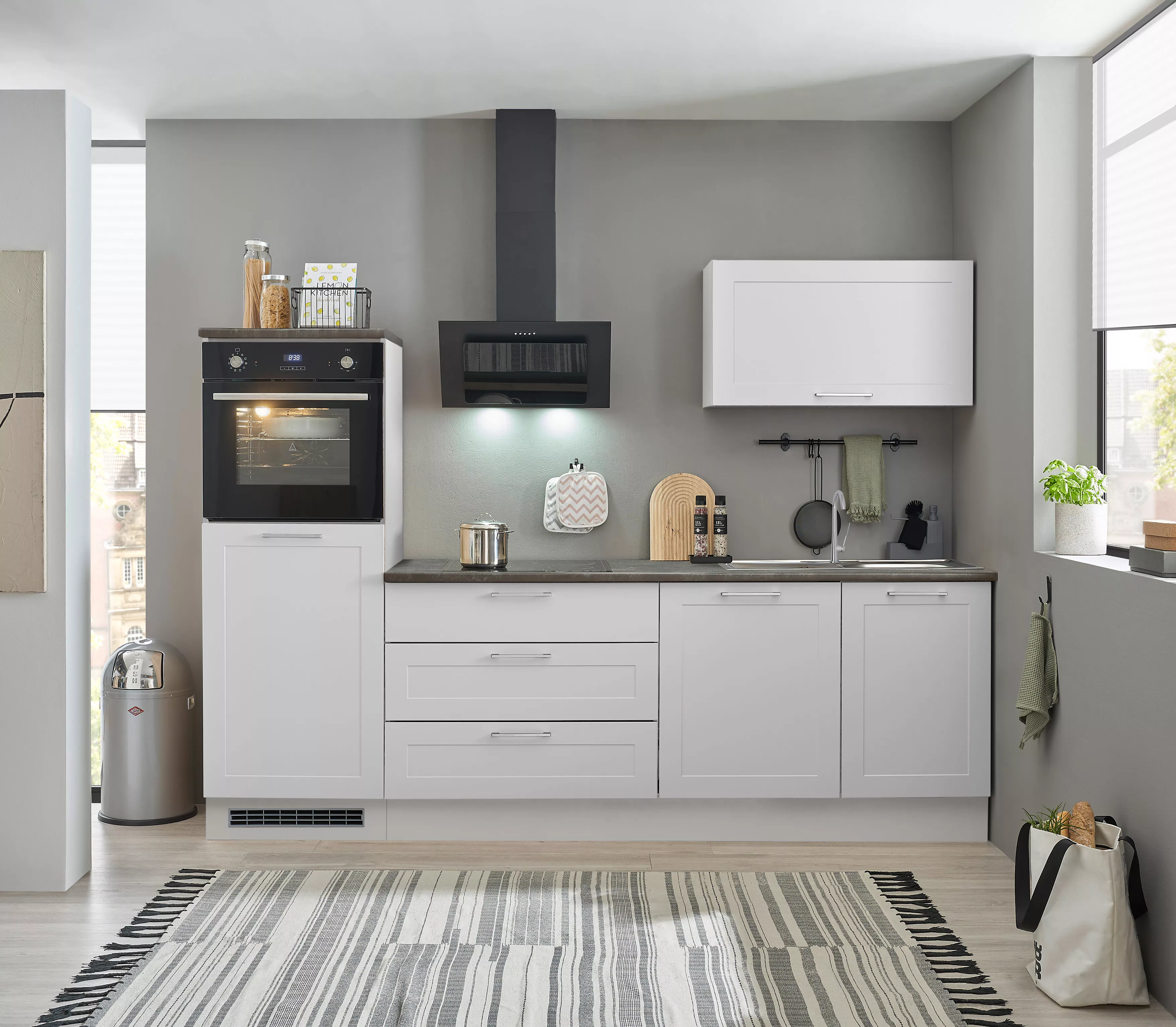 Küchenblock mit E-Geräten HASTINGS  (Zeile-Hochschrank) I